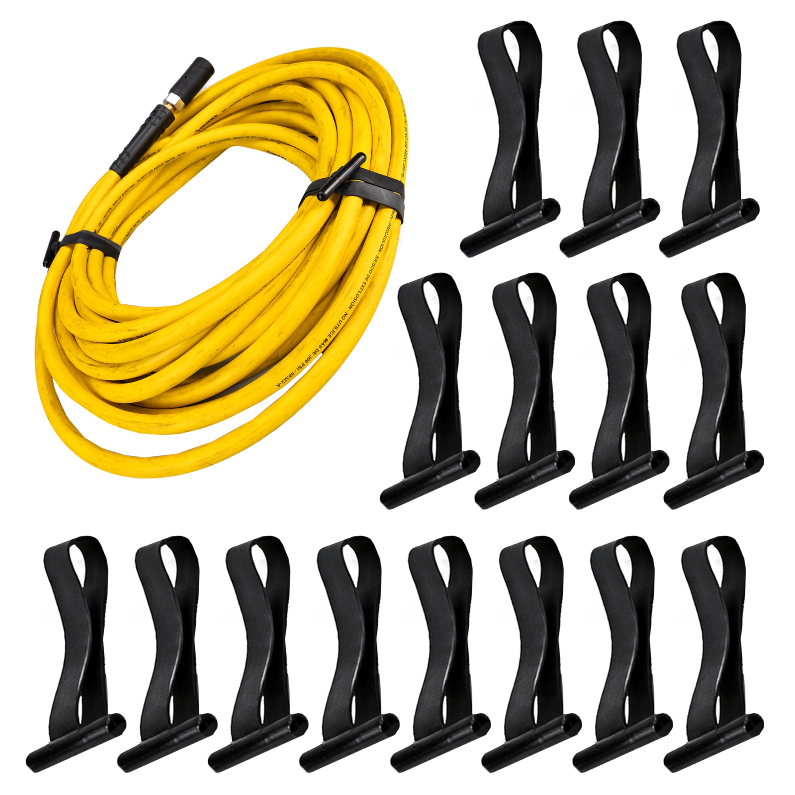 Reusable Zip Ties 2", 15-Pack - USA-Made Heavy-Duty Industrial Stretchable Fasteners - All-Weather Material, UV &amp; Ozone Resistance - Wire Straps to Store Equipment &amp; Declutter Garage by IDL Packaging