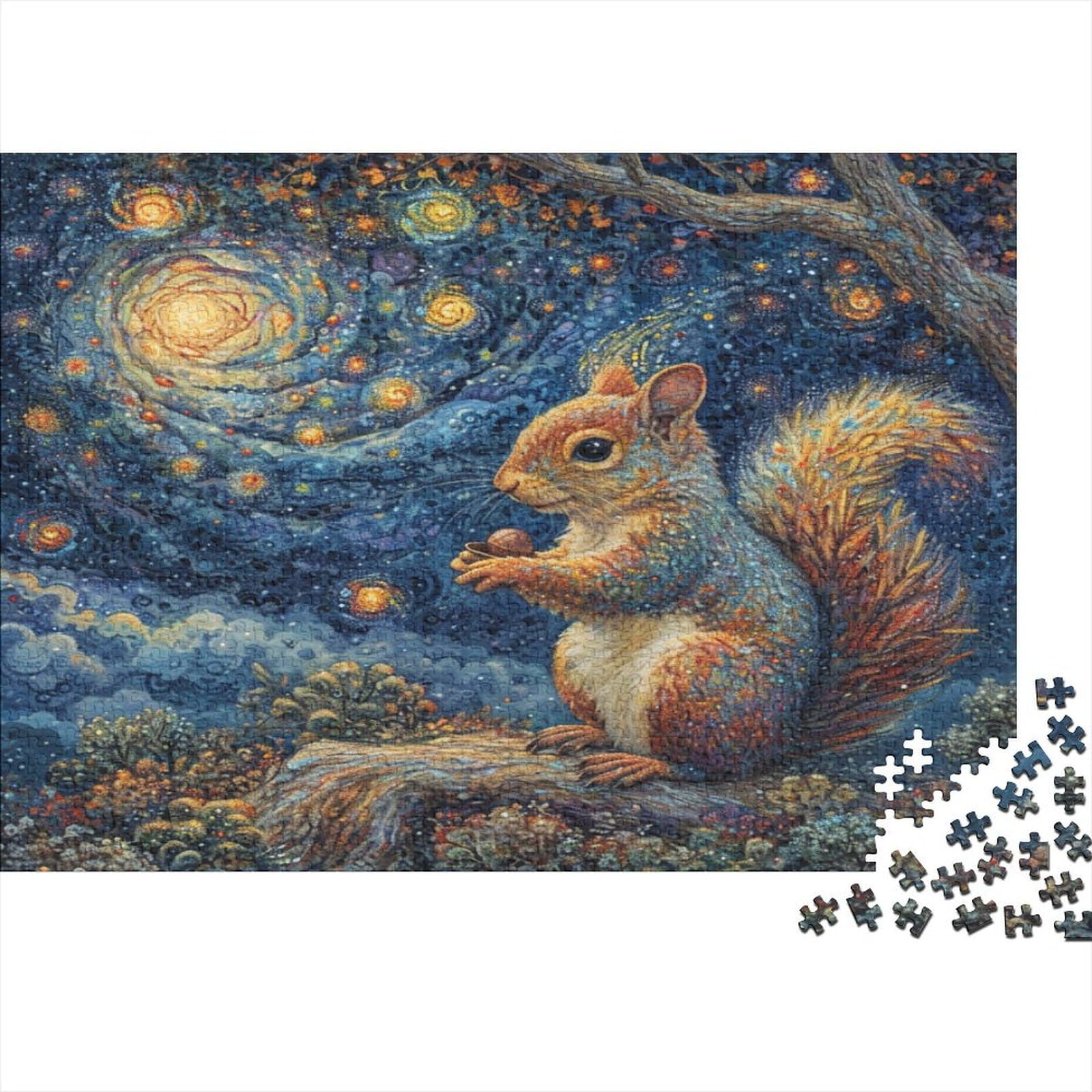Puzzle Squirrel Puzzle 1000 elementów, Puzzle dla dorosłych, Puzzle - Wysokiej jakości nadruk 1000 sztuk (75 x 50 cm)