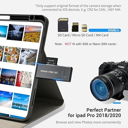 Miniatura 10 de JJC USB 3.0 Huawei NM Nano lector de tarjetas de memoria escritor, USB-C 3.0 NM a tarjeta SD MicroSDTF, velocidad de transferencia de datos de hasta