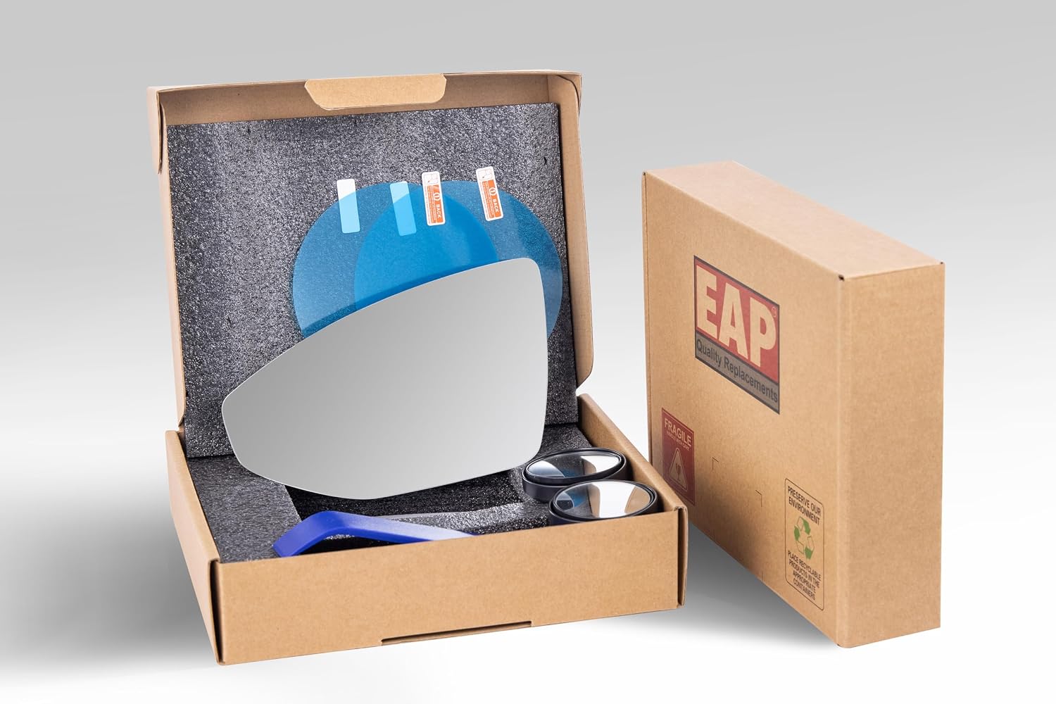 EAP Side Mirror Glass Compatible with Audi A6 S6 A6 Quattro 2019-2026, A7 Quattro A7 Sportback S7 2019-2025, S8 Quattro S8 2019-2026, e-tron GT 2022-2026, Heated Without Auto Dimming, 4N0857535C
