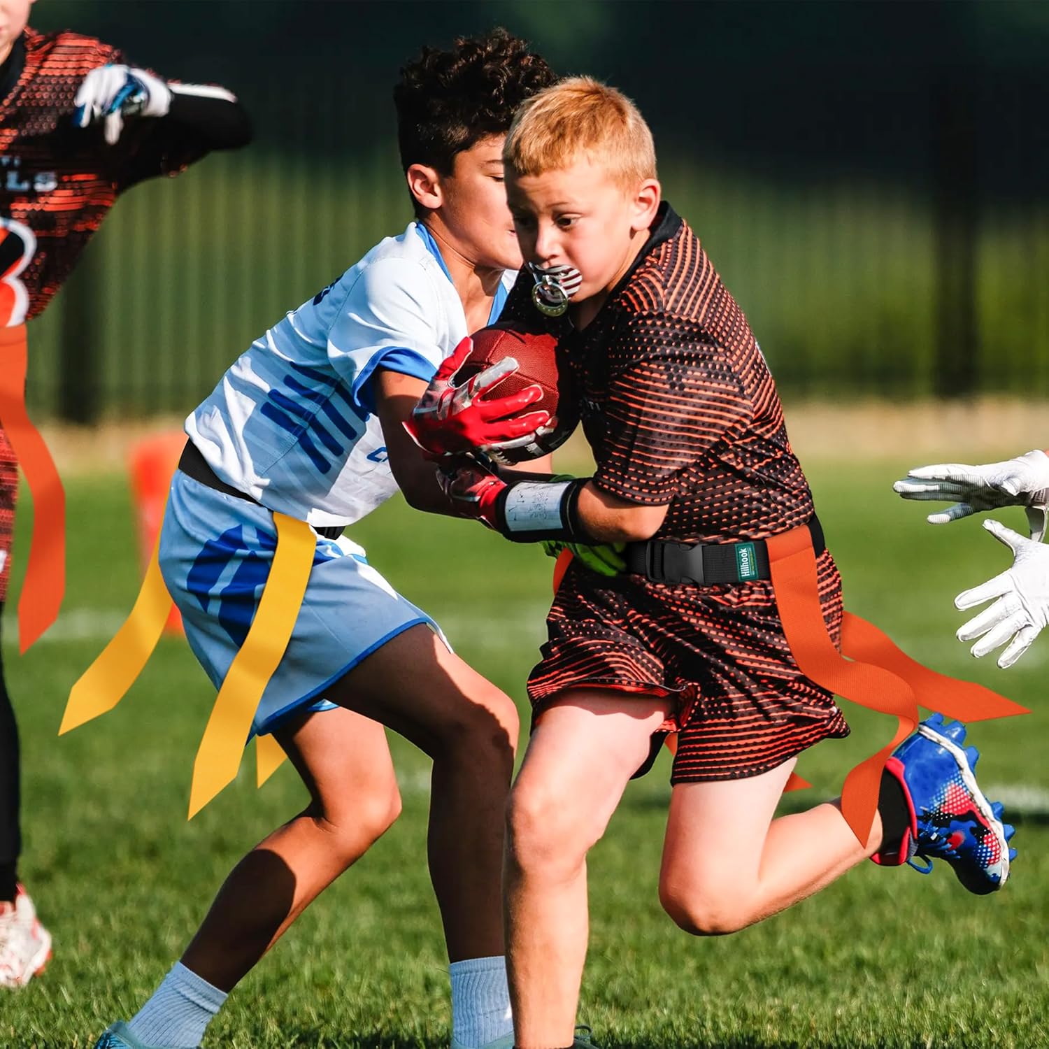 Flag Football Belts, 14 Player Flag Football Set with 42 Flags for Kids Youth and Adults Training Equipment