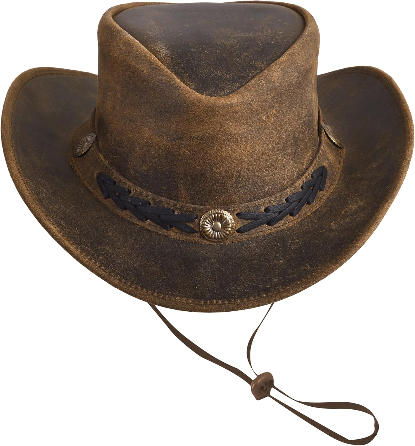 Leather Cowboy hat for Men & Women Durable Handcrafted Lightweight Shapeable Western Hats for Men - Image 2