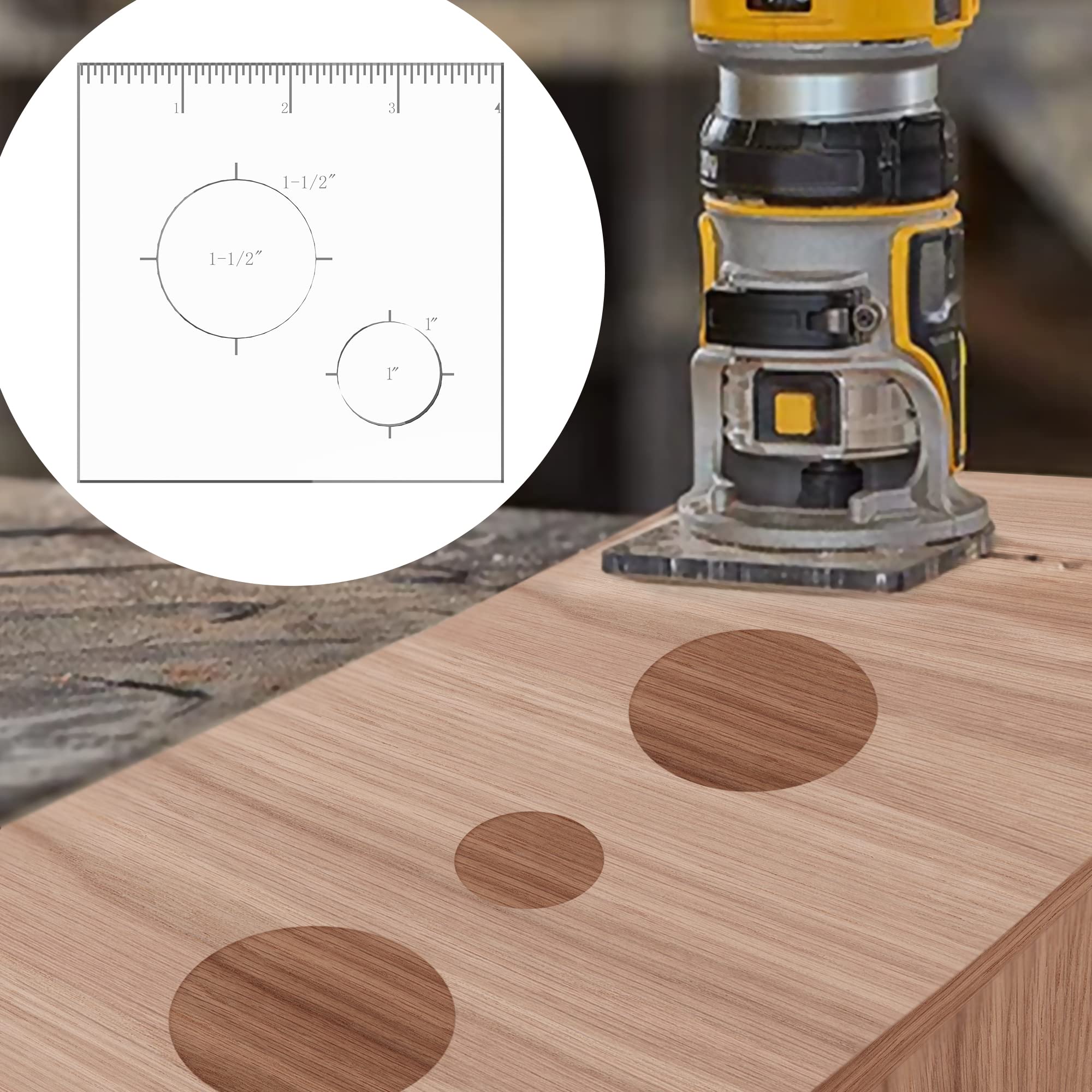 4 Pack Circle Inlay Templates Router Jig for Woodworking