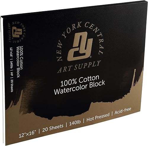 Miniatura 9 de New York Central Bloques de papel de acuarela 100% algodón, papel de acuarela de alta calidad sin ácidos para artistas, pintura, medios acuáticos,