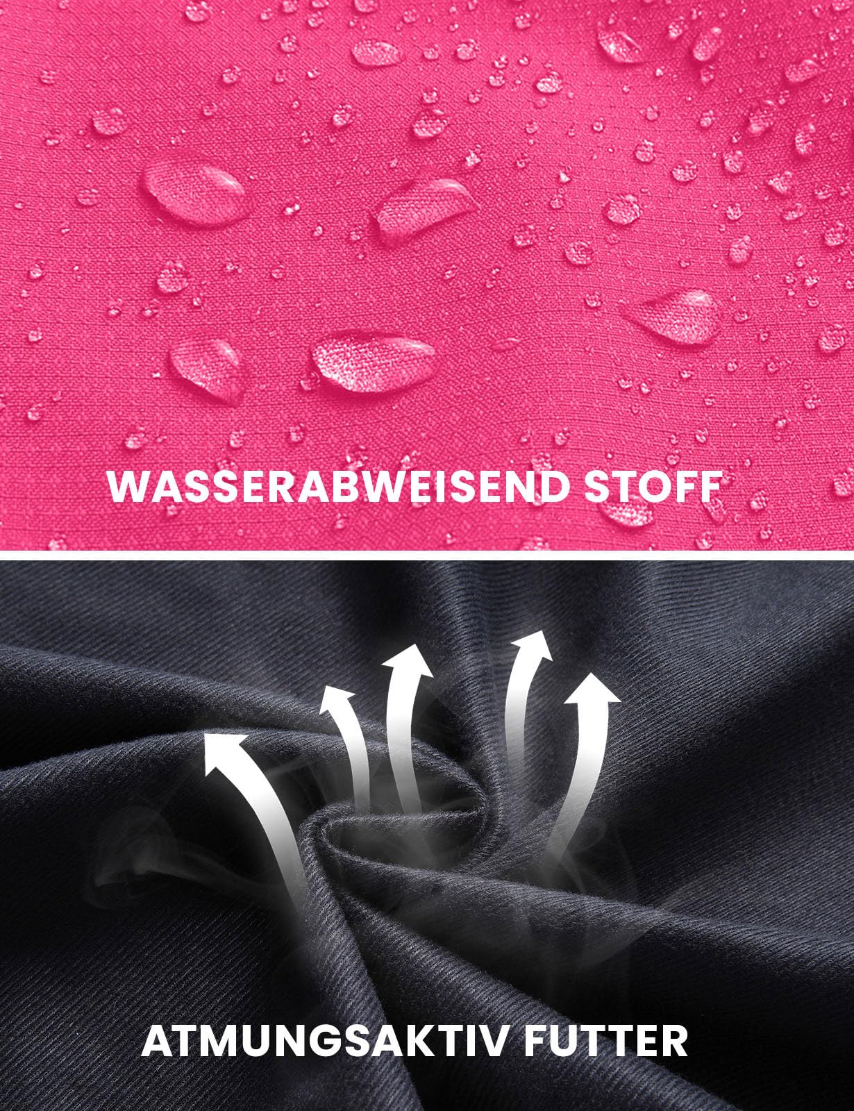 donhobo Damen Wanderjacke Outdoor Jacke Leichte Übergangsjacke Winddichte Jacke Wasserdicht Regenjacke Atmungsaktiv Funktionsjacke mit Abnehmbarer Kapuze