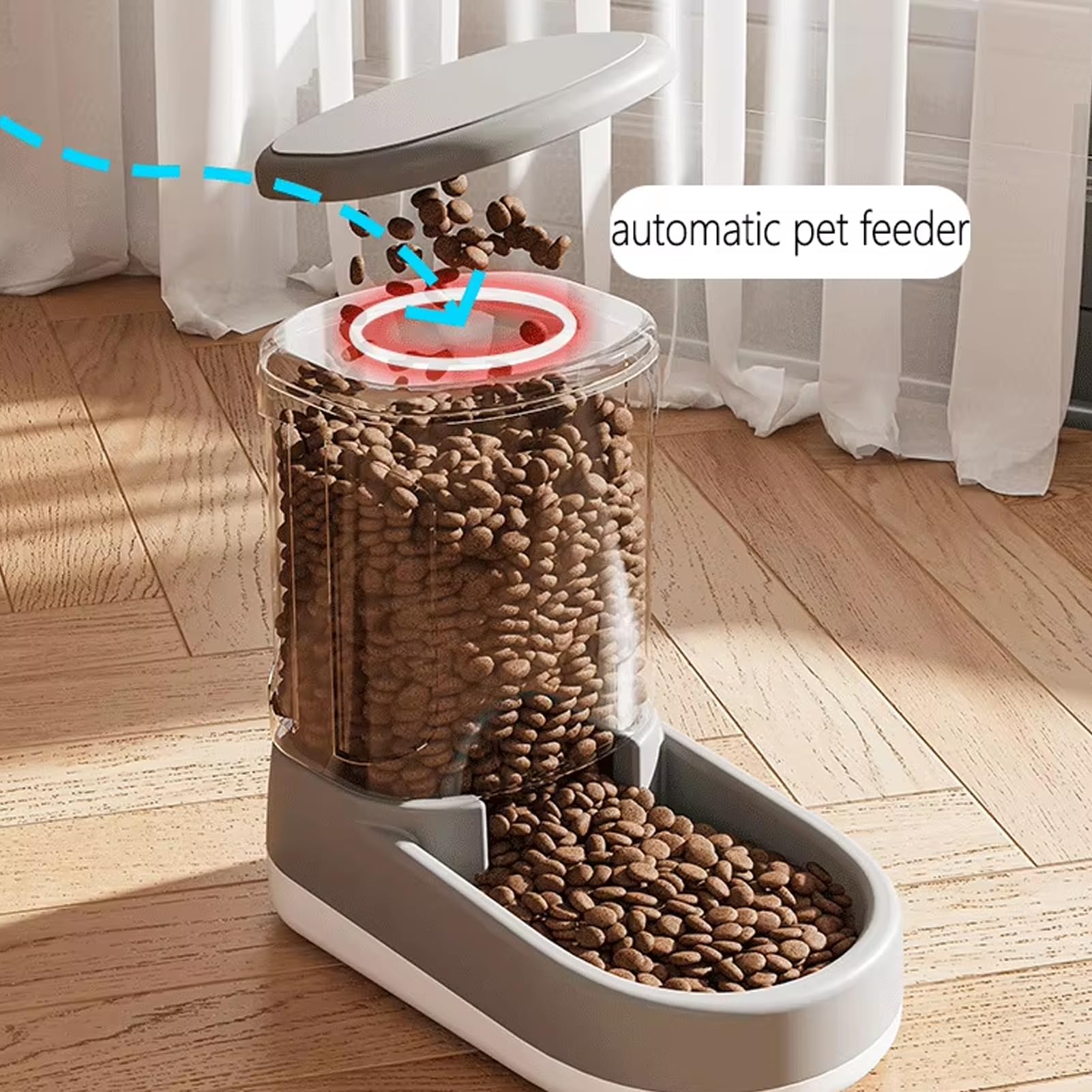 Comedero automático, comedero automático para Gatos, dispensador automático de Agua para Mascotas, comedero automático para Gatos de 2,1 kg y dispensador de Agua para Perros de 3,8 L, Libre de BPA.