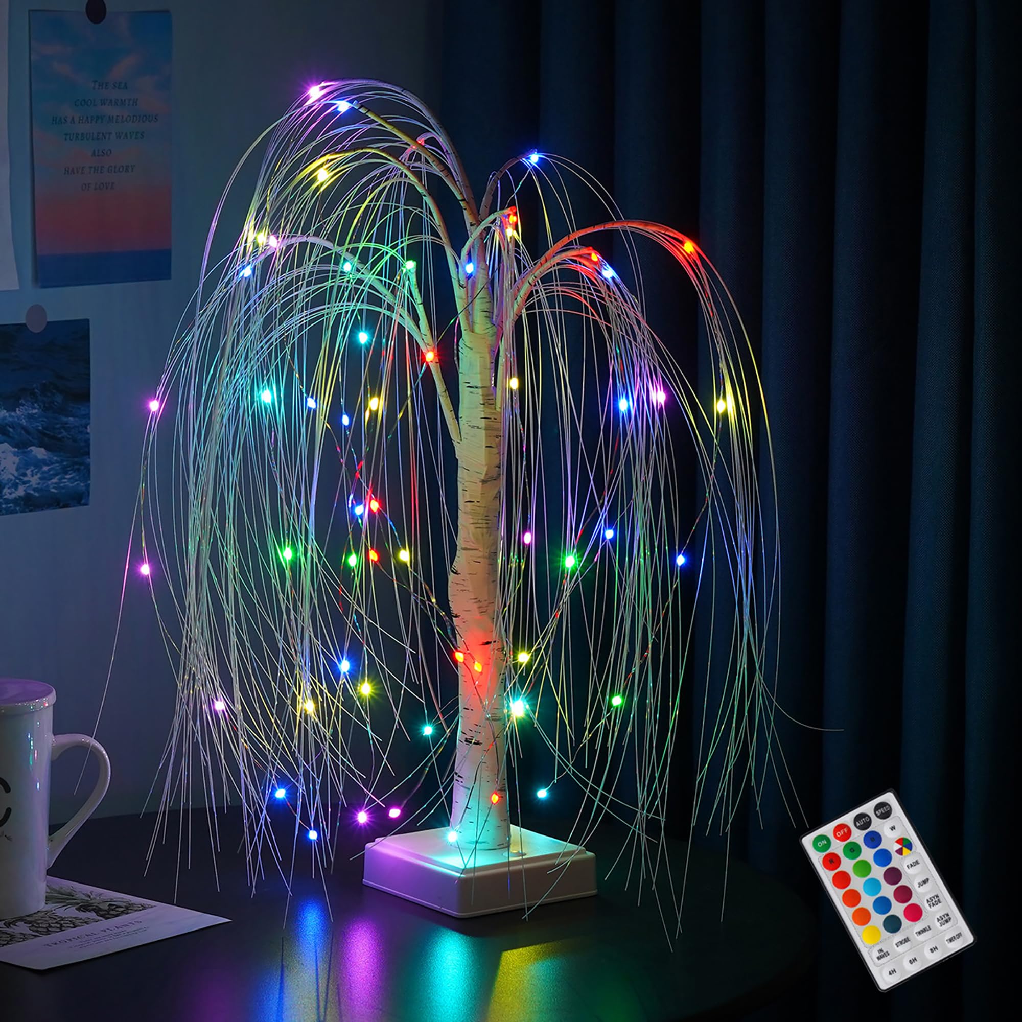 AOLTNRC 2ft Pre-lit LED Willow Tree