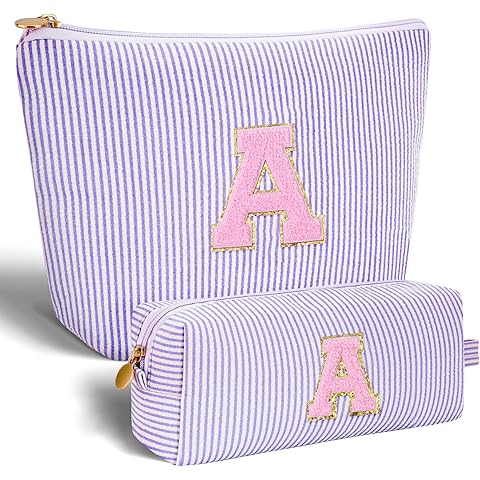 Makeup Bag Set Initials Cosmetic Bag,Birthday Graduation Gifts for 10 11 12 13 14 1...