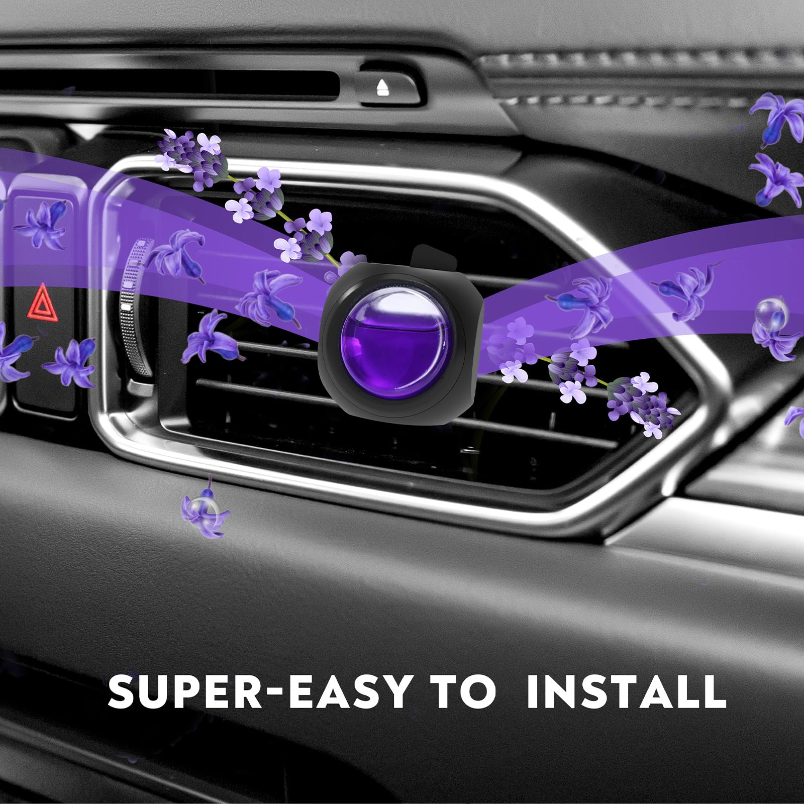 Car Air Freshener Vent Clips, 8 Pack, Provides Long-Lasting Scent, Up to 240 Days, Odor Eliminator (Lavender)