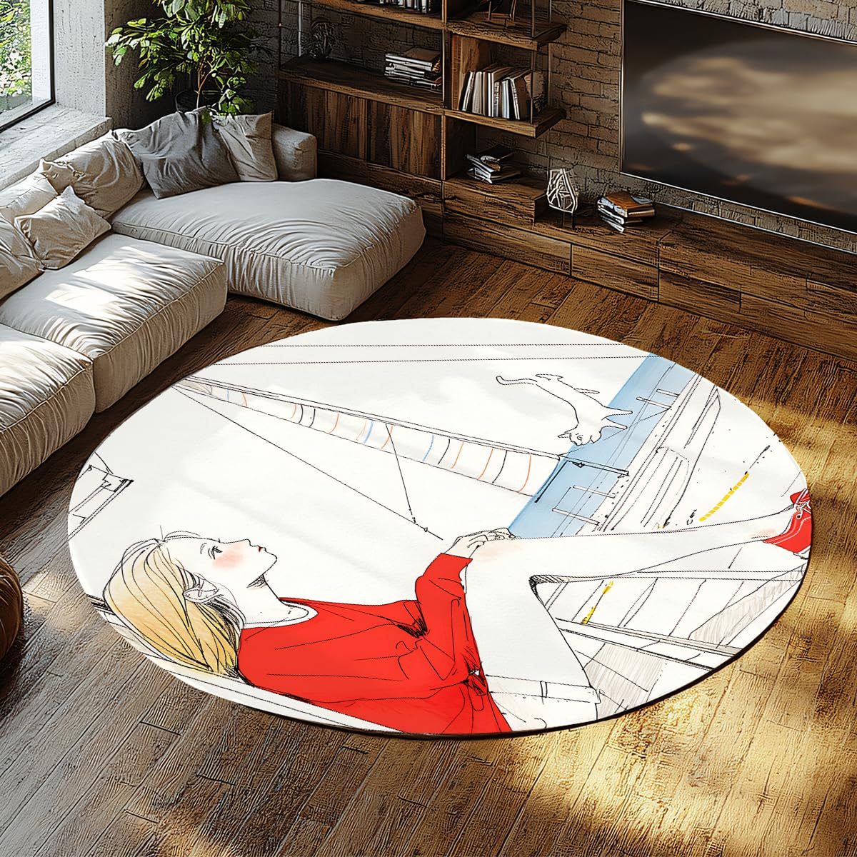 Tapis style nautique pour chambre d'adolescent et coin détente chaleureux