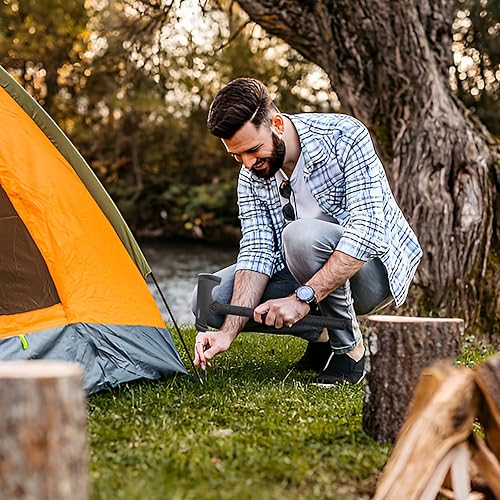 Miniatura 6 de Hacha y hacha de campamento, Tomahawk táctico de 15.7 pulgadas con cara de martillo, mango de fibra de nailon para supervivencia al aire libre,