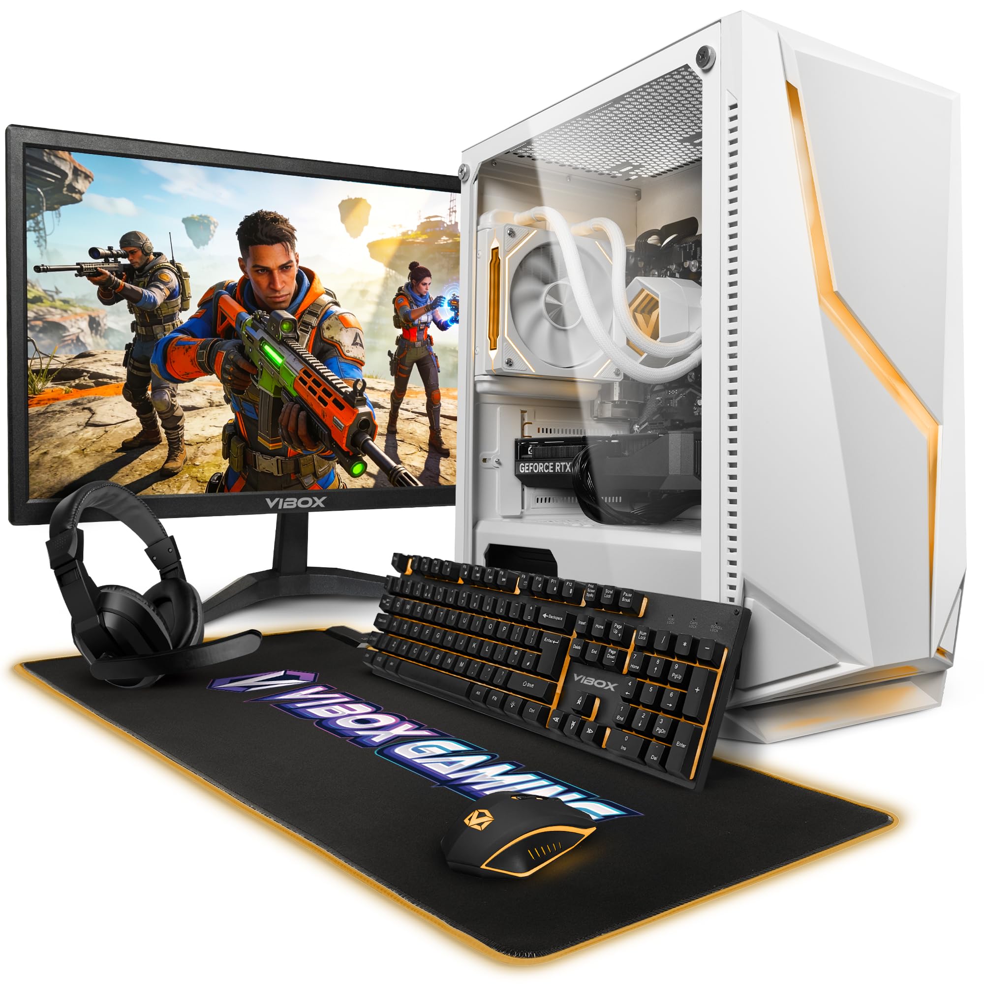 Vibox Gaming PC Completo - AMD Ryzen 7 9700X, Nvidia RTX 5060 Ti 8GB, 16GB RAM, 1TB SSD, Windows 11, Monitor 23", WiFi 6 + Bluetooth 5.4
