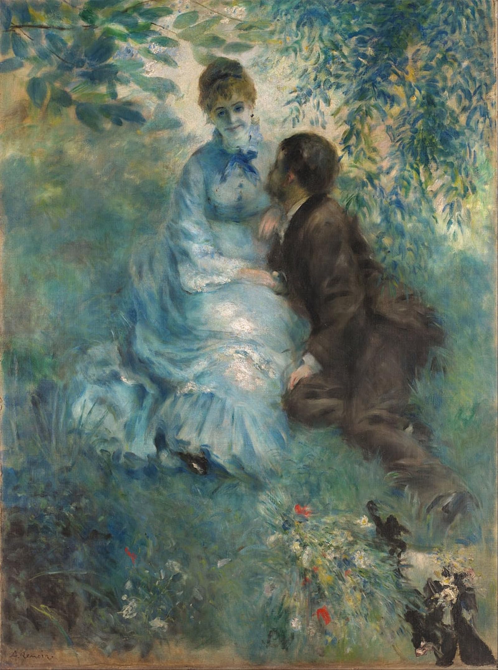 SERENDIPITP Vintage Picture Print on Canvas Wall Art Poster Lovers by Pierre Auguste Renoir Artwork Print Poster for Wall Decor 60x90cm