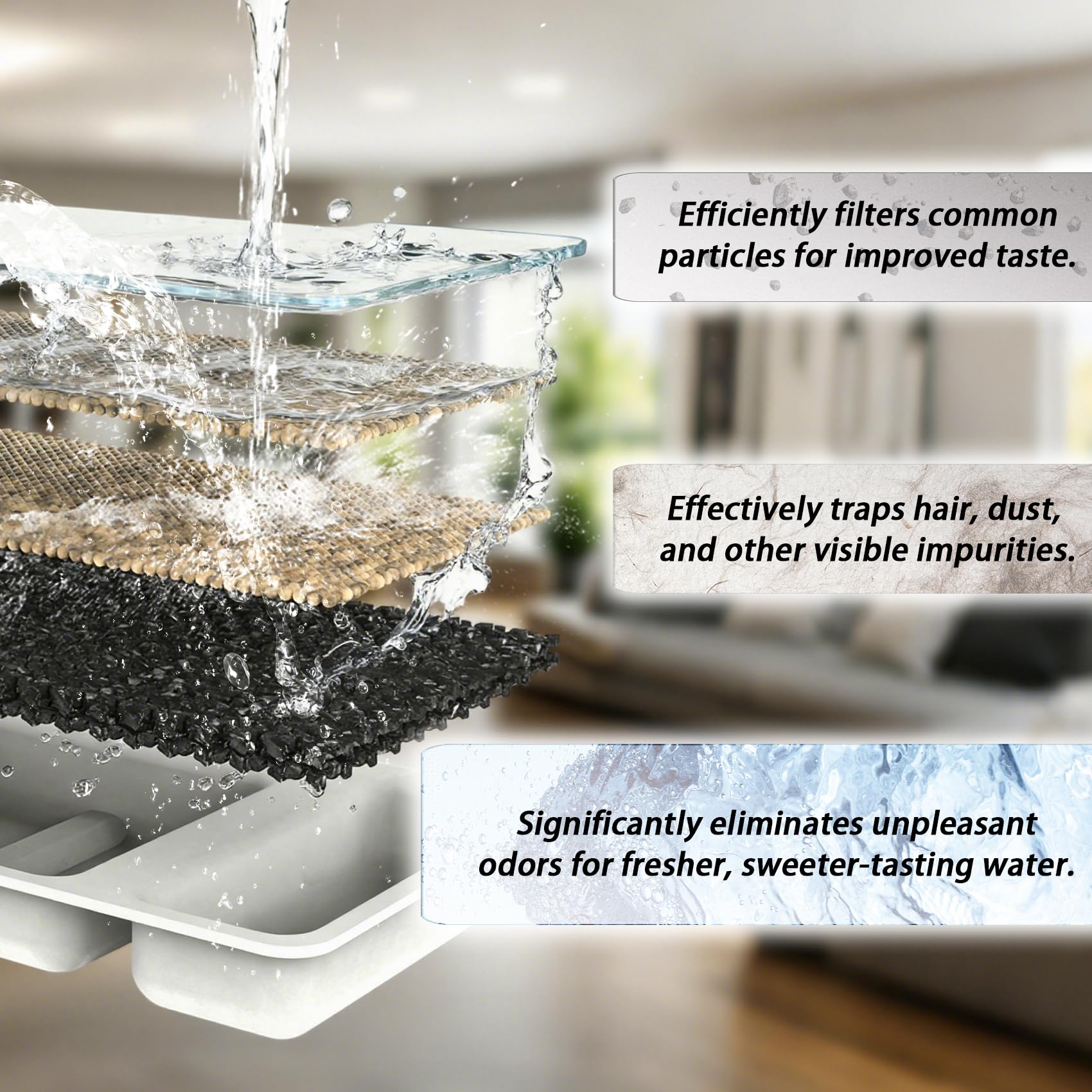 Purrify - Fuente de agua para gatos, fuente de agua para gatos, fuente de agua para perros, fuente de agua de acero inoxidable de 3.2 L, nivel acuoso visible, incluye 4 filtros de repuesto, 4 filtros