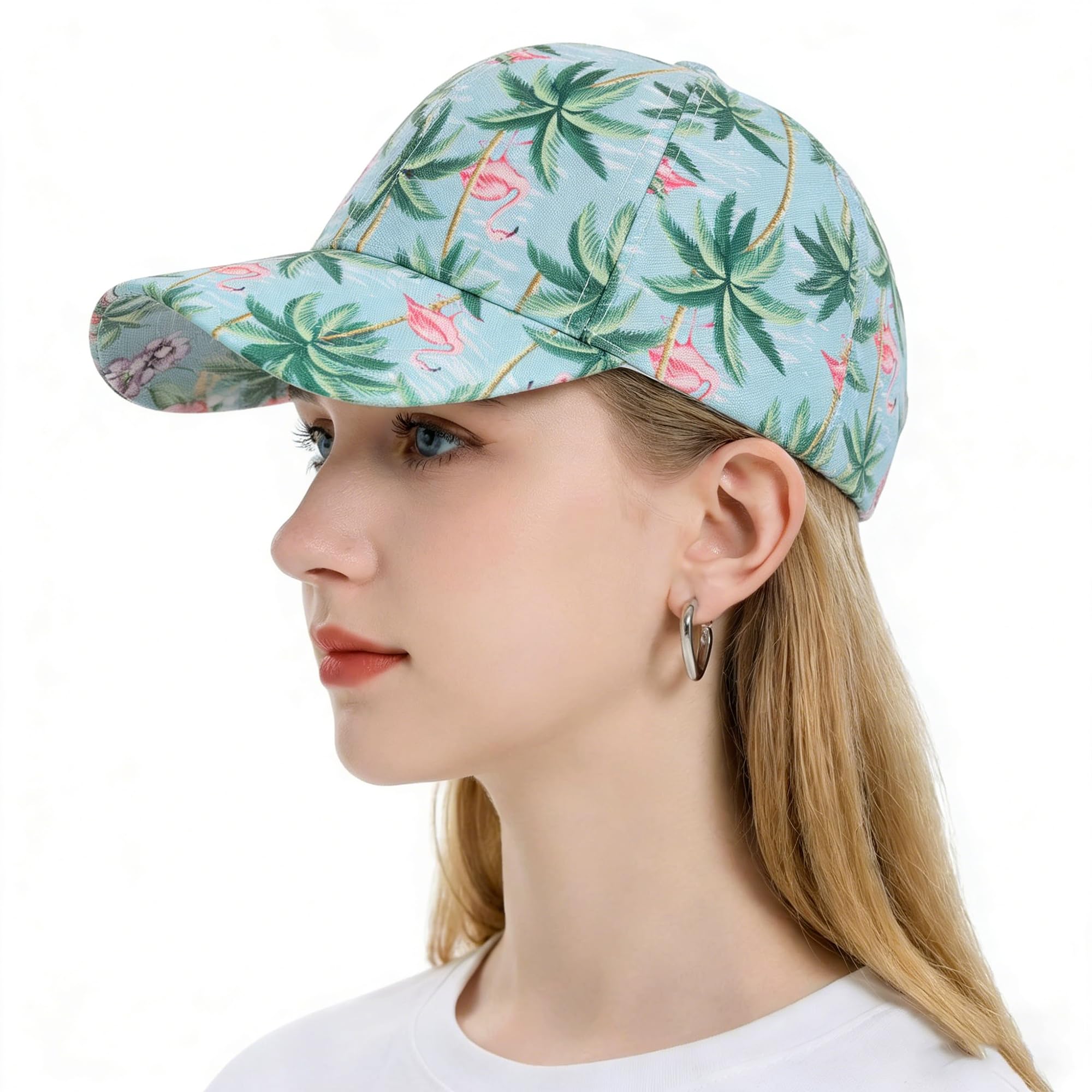 ZLYC Casquette de baseball hawaïenne à imprimé floral réglable pour femme