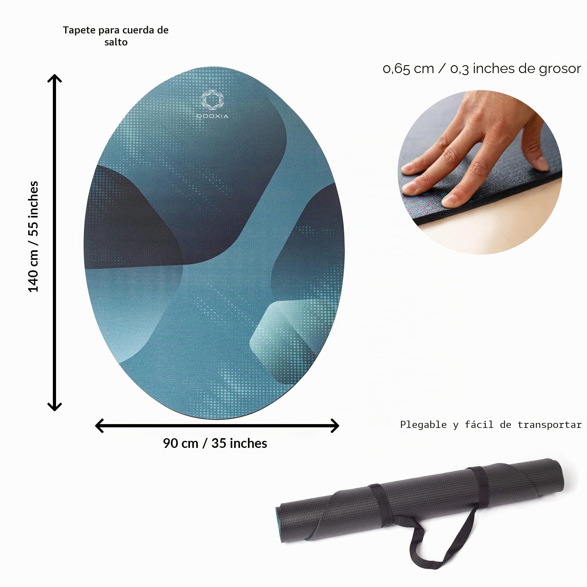 Colchoneta Para Saltar La Cuerda | Absorbe Impactos | Colchoneta Para Saltar La Cuerda En Interiores Y Exteriores | Incluye Bolsa De Transporte | Protege El Suelo Y Los Equipos