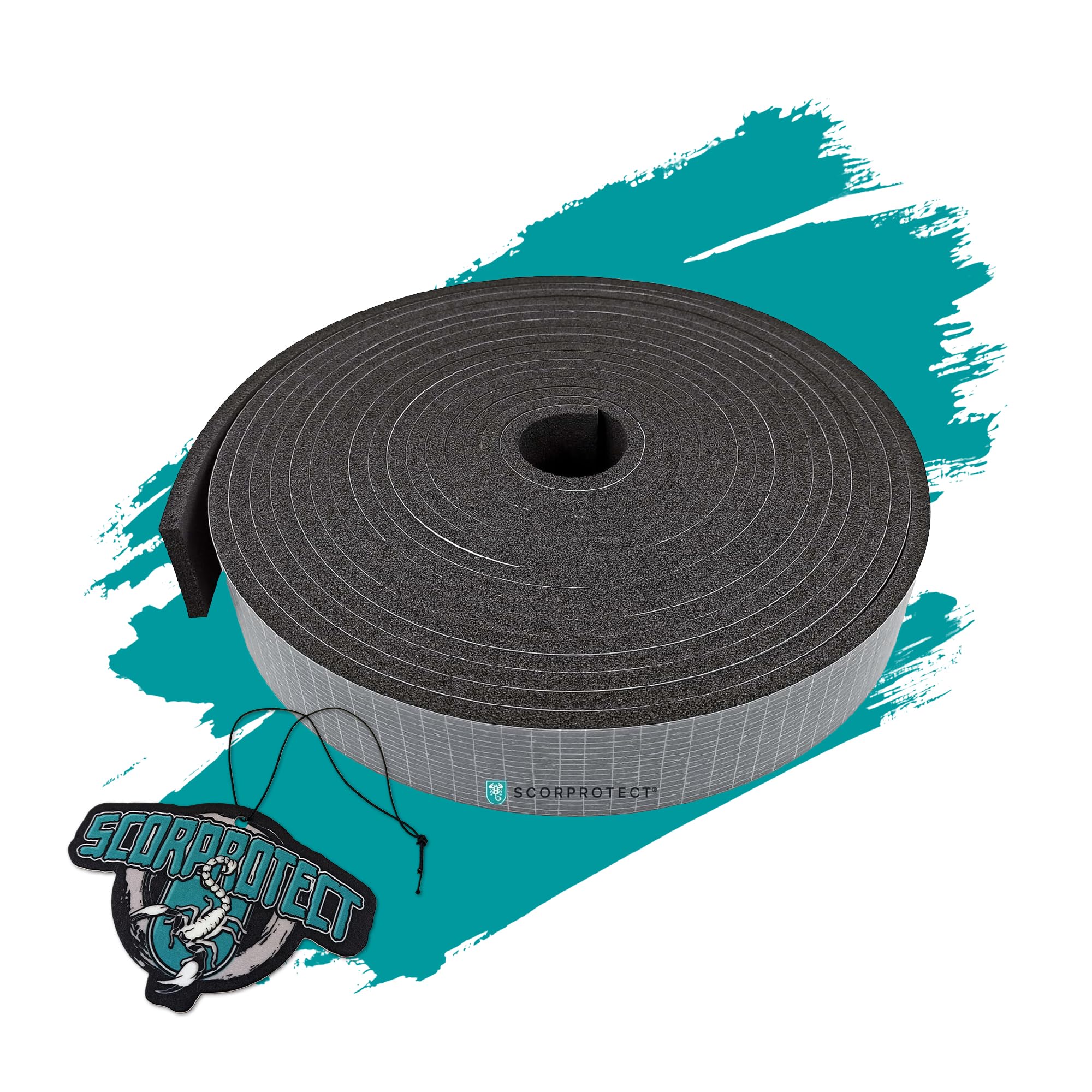 Armaflex original XG Kautschuk Streifen Zuschnitt + Scorprotect® Duftbaum (schwarz, 6 mm selbstklebend x 5 cm x 15 m)