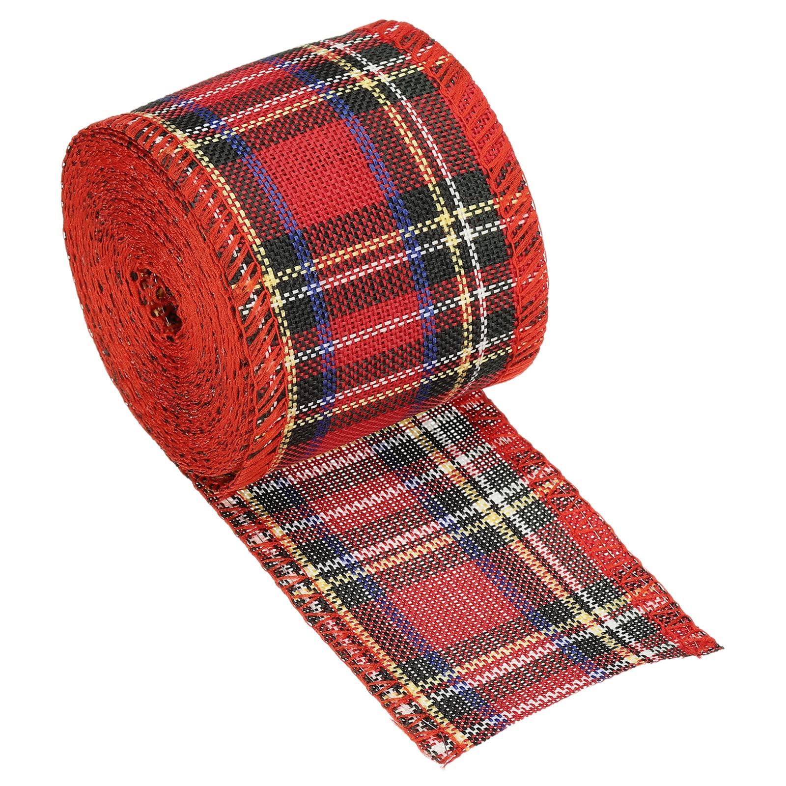 PATIKIL 2.36 Inch Wide 6.56 Yards Polyester Gingham Ribbon Wired Edge Ribbon