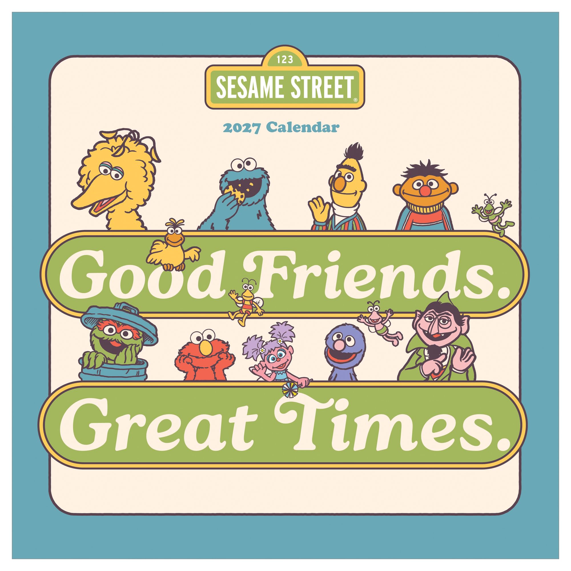 TF Publishing 2027 Sesame Street Wall Calendar - Large Grids for Appointments & Scheduling - Vertical Monthly Wall Calendar 2027 with Premium Matte Paper for Home & Office Organization - 12x12 in