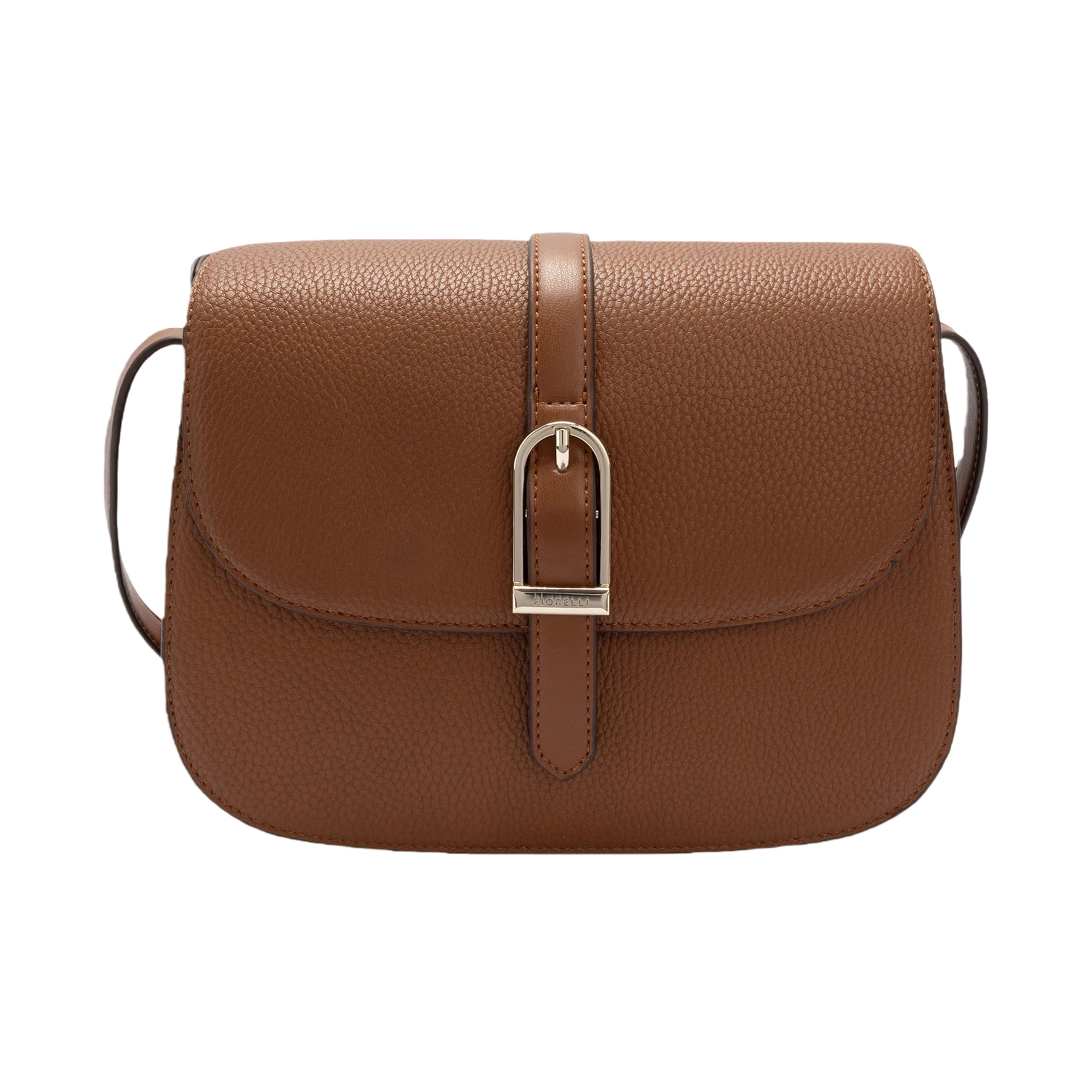 Fiorelli Women's Etta Flap Crossbody Bag, Stylish Shoulder Handbag with Adjustable Straps & Buckle Detailing, Faux Leather, Tan