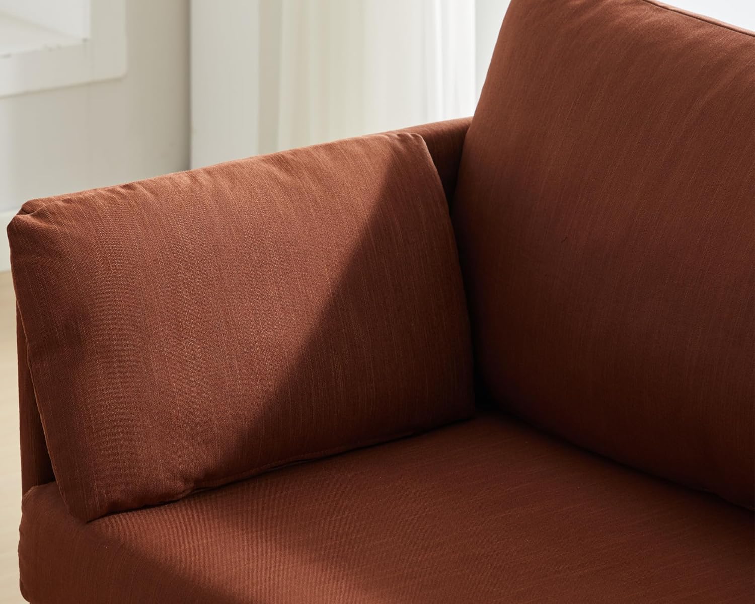 Loveseat Couches Sofa 82", 2 Seater Couch Small Couches for Small Spaces, Linen Fabric Sleeper Loveseat, Upholstered Sofa Loveseats for Living Room, Bedroom, Waiting Room, Brown