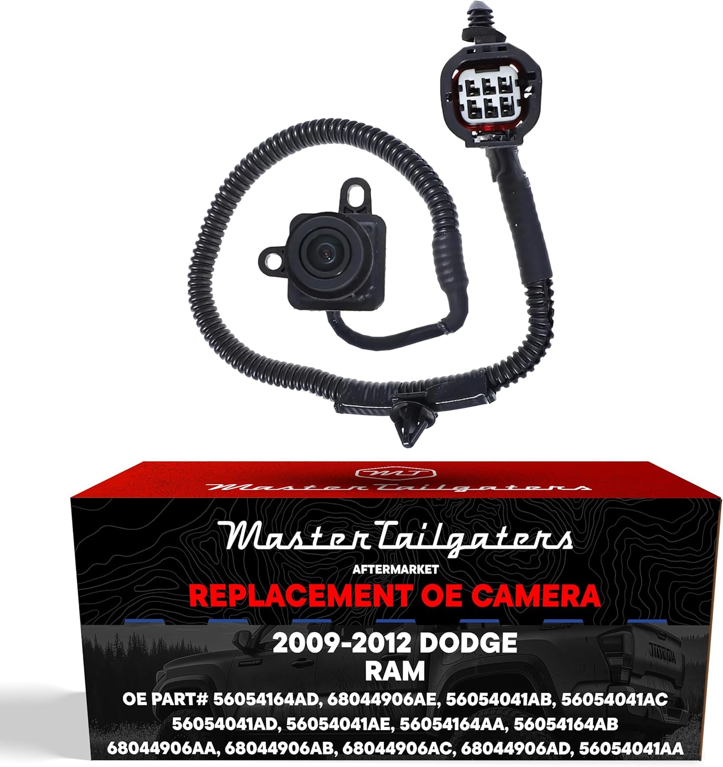 Master Tailgaters Replacement for Dodge Ram (2009-2012) Backup Camera OE Part # 56054164AD, 68044906AE, 56054041AB, 56054041AC, 56054041AD, 56054041AE, 56054164AA, 56054164AB, 68044906AA, 68044906AB