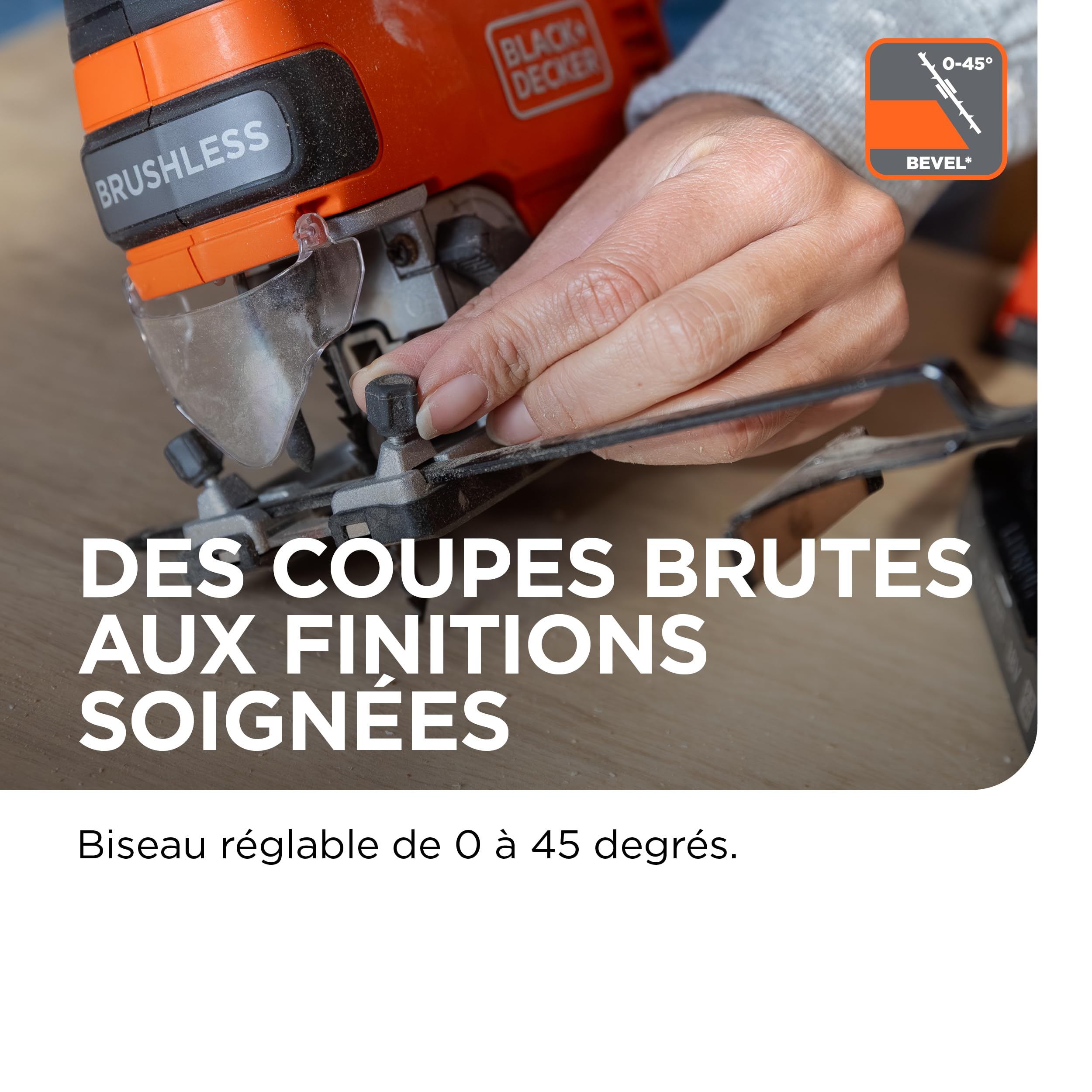 BLACK+DECKER Scie sauteuse sans fil Brushless, outil seul 18V, avec 6 lames, batterie non incluse, BLCJS78NZ-XJ