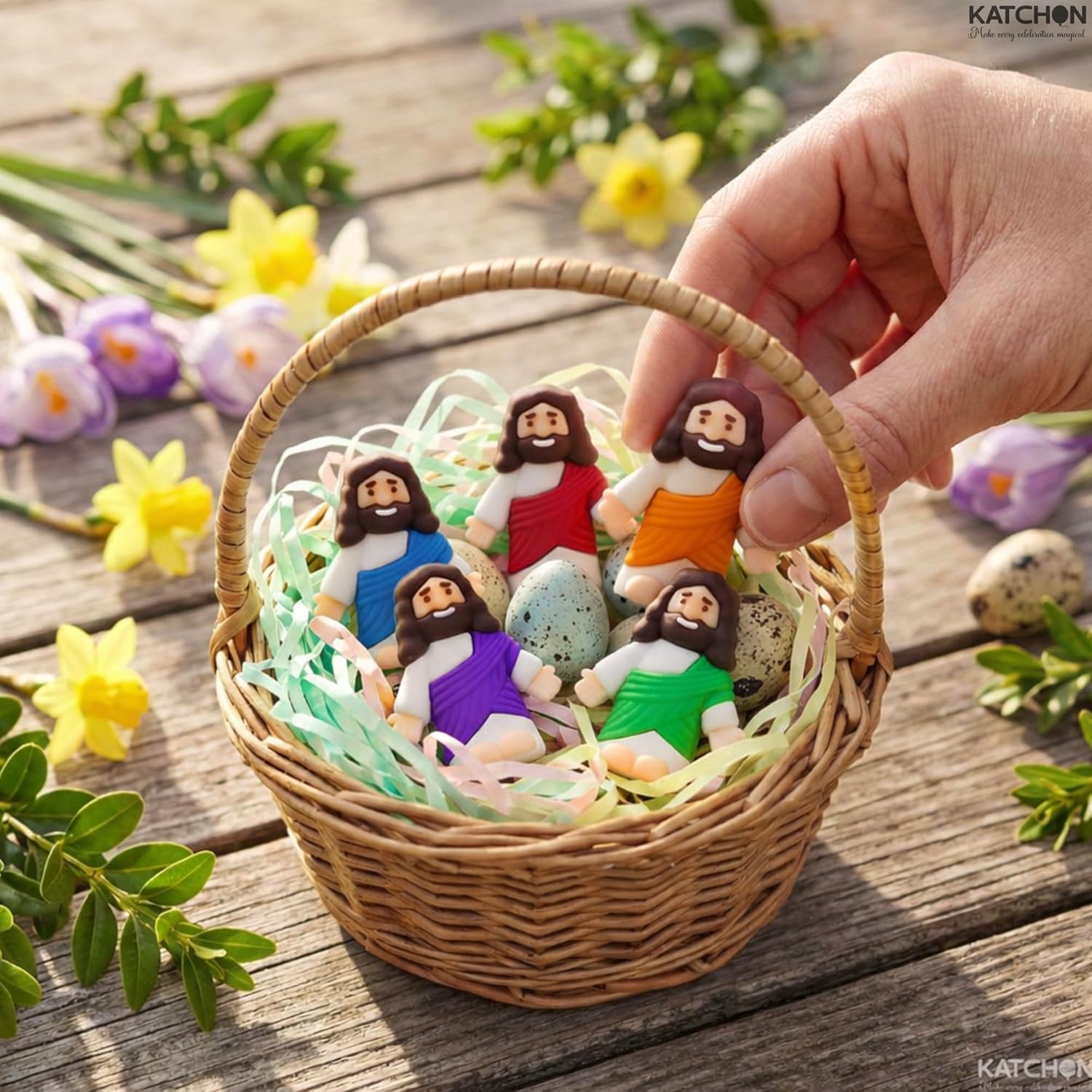 KatchOn, 54 Pcs Mini Jesus Figures for Easter Egg Stuffers, Easter Basket Stuffers, Religious Party Favors, Religious Easter Decorations for Easter Party Supplies, Easter Gifts Little Jesus Figures