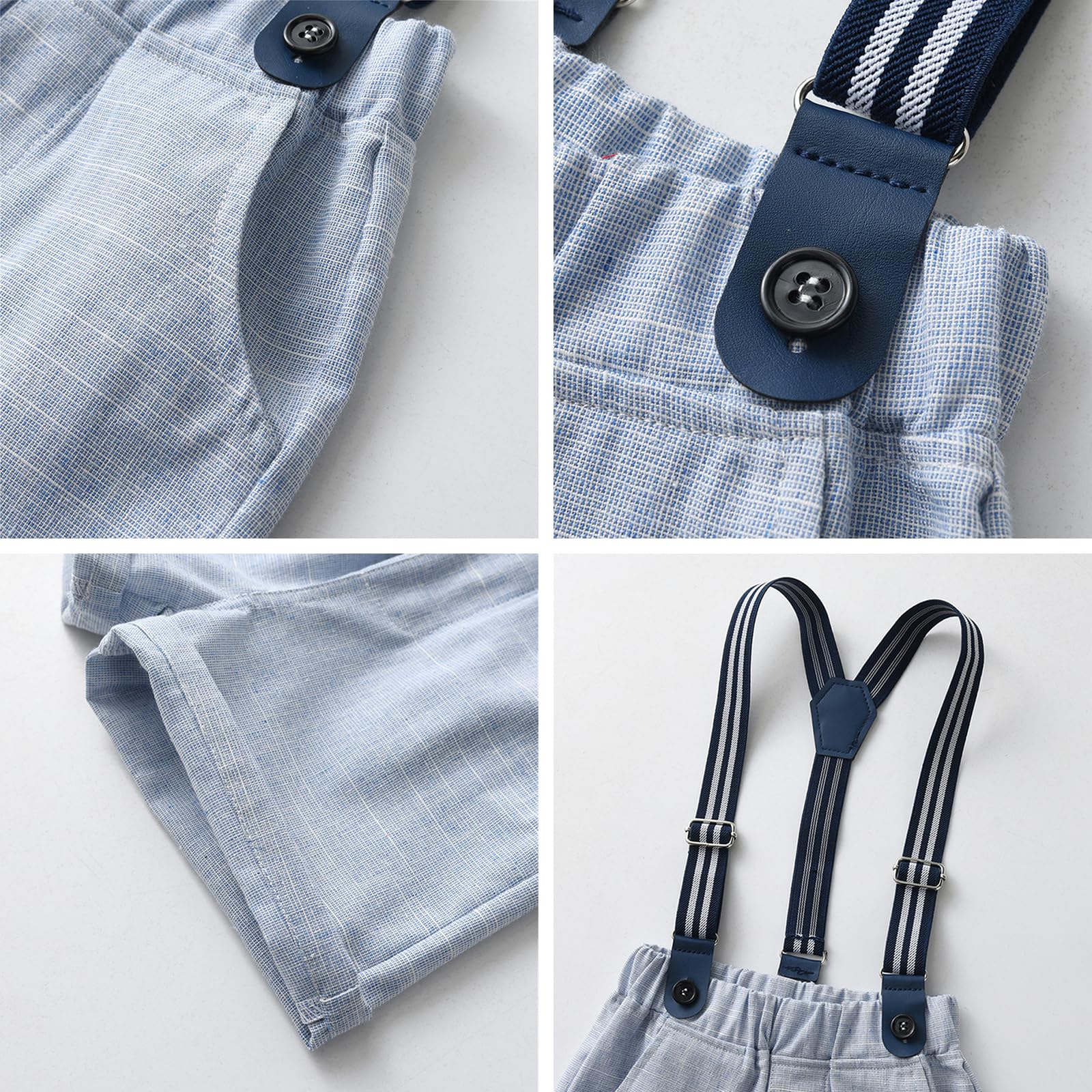 jeune enfant garçon Summer gentleman set chemise à manches courtes avec Bow Sling shorts set 1-8 ans