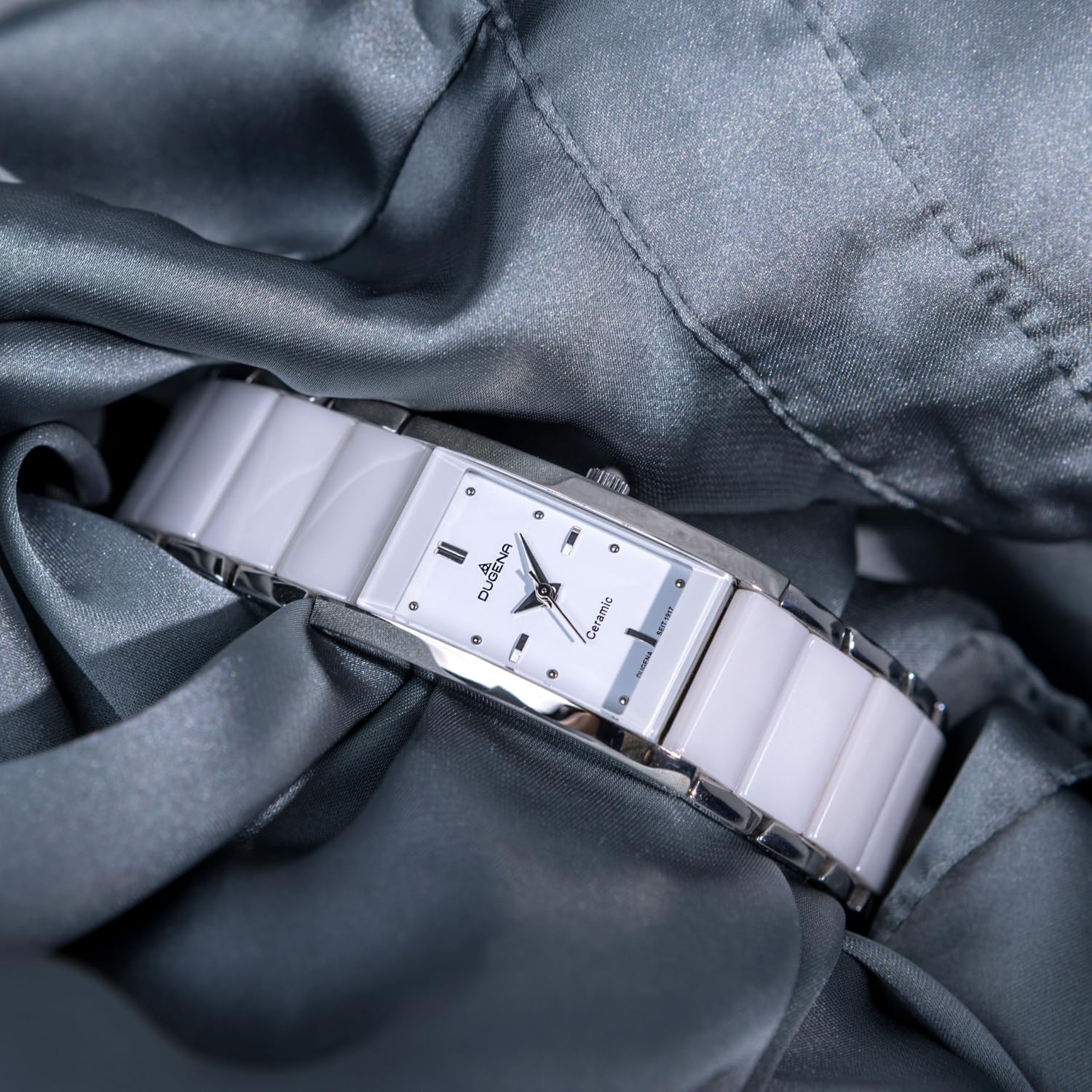 Dugena 4460506 - Orologio da polso donna, ceramica, colore: bianco