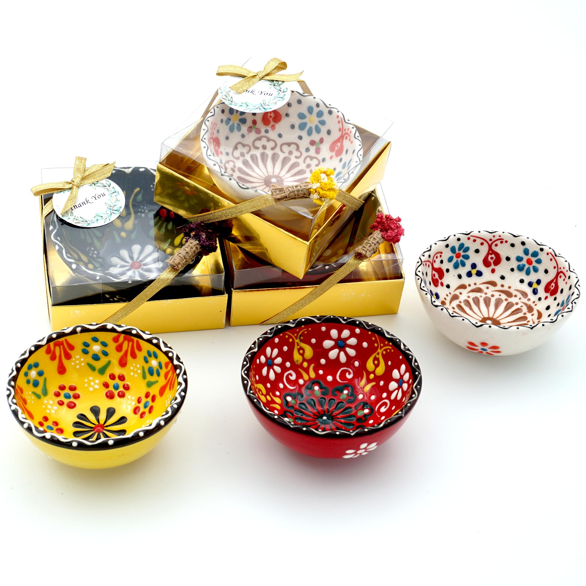 gastgeschenke hochzeit für gäste, schön das du da bist gastgeschenk,20 stück Keramikschalen geschenke für hochzeitsgäste individuelles Etikett mit getrockneten Blumen