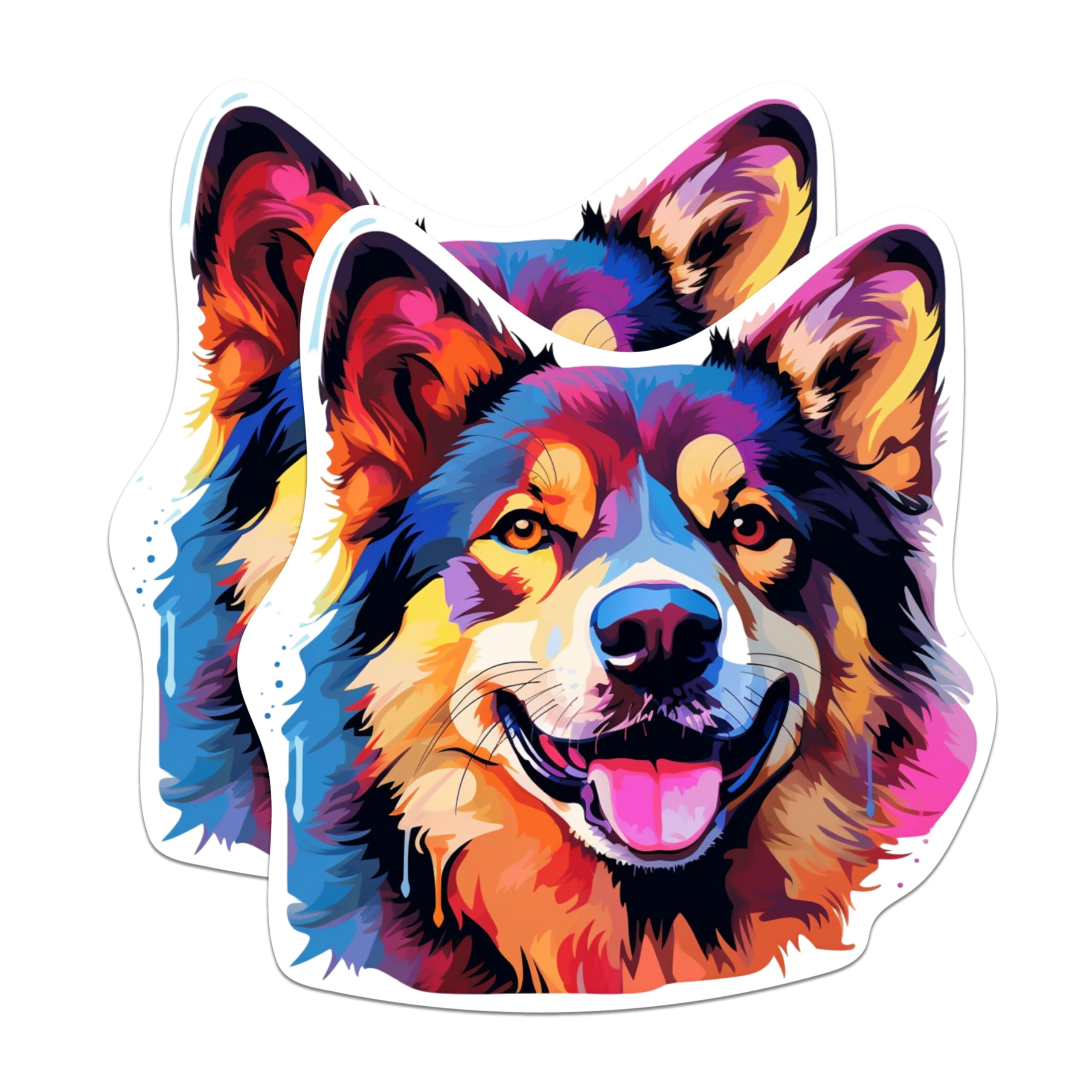 (2 Pack) Akita Dog Breed Stickers- 5 Inches On Longest Side - Choose from Over 100 Dog Breeds - for Cars, Trucks, Skateboards, Laptops - Made in USA - BMCS1748