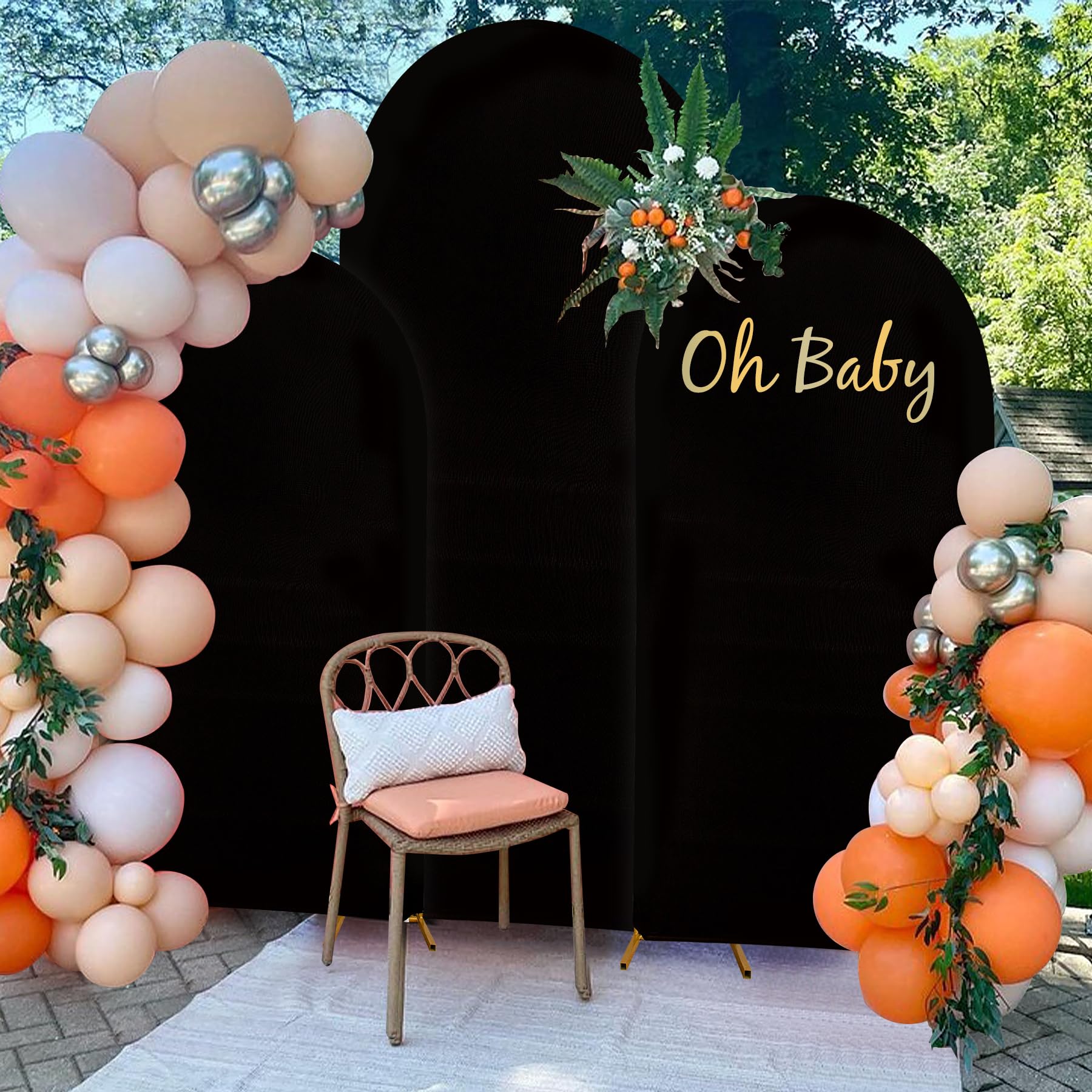 Toile De Fond Blanc Housse D'arche De Mariage, Toile De Fond Ronde Pour Anniversaire, Fu00eate Pru00e9natale, Mariage, Anniversaire (220 X 120 Cm, Bleu Arche Mariage