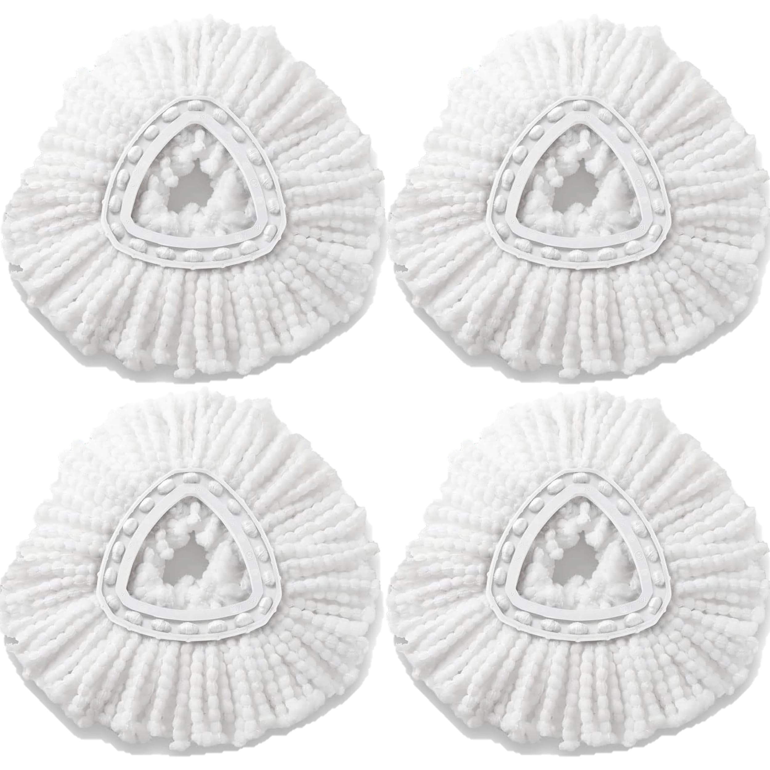 MAMATOONS4-Pack Triangle Shape Microfiber Mop Heads Replacement compatible with Vileda Spin Mop, Easy Wring Universal Size Triangle Shape Mop Refills