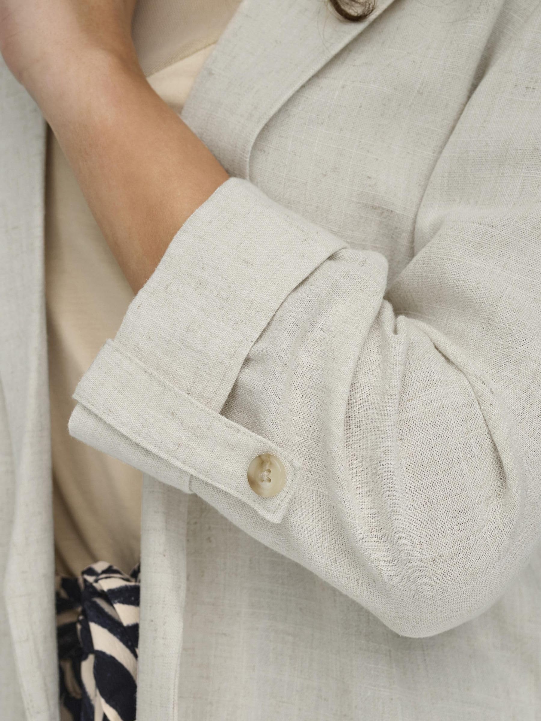 ONLY Onlsiesta 3/4 Open Linen Bl Blazer TLR, Moonbeam, 40 Mujeres