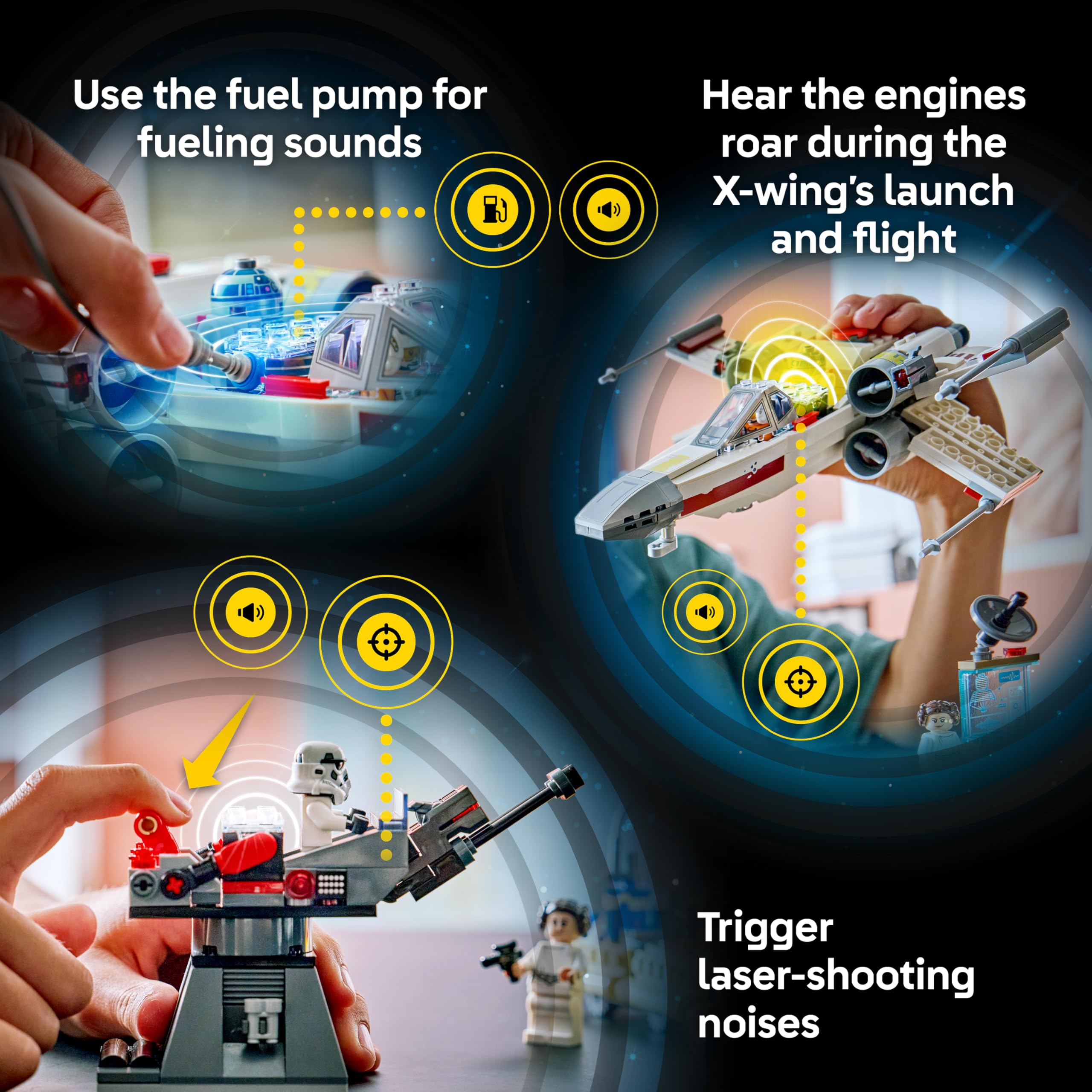 LEGO Star Wars 75423 SMART Play: Luke's Red Five X-Wing, All-in-One Interactive Toy Set incl. SMART Brick, 5 Tags - Image 4