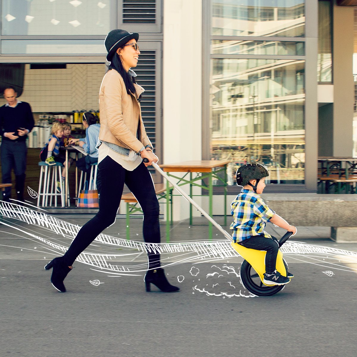 Mountain Buggy Unirider Monocycle avec barre de poussée Jaune