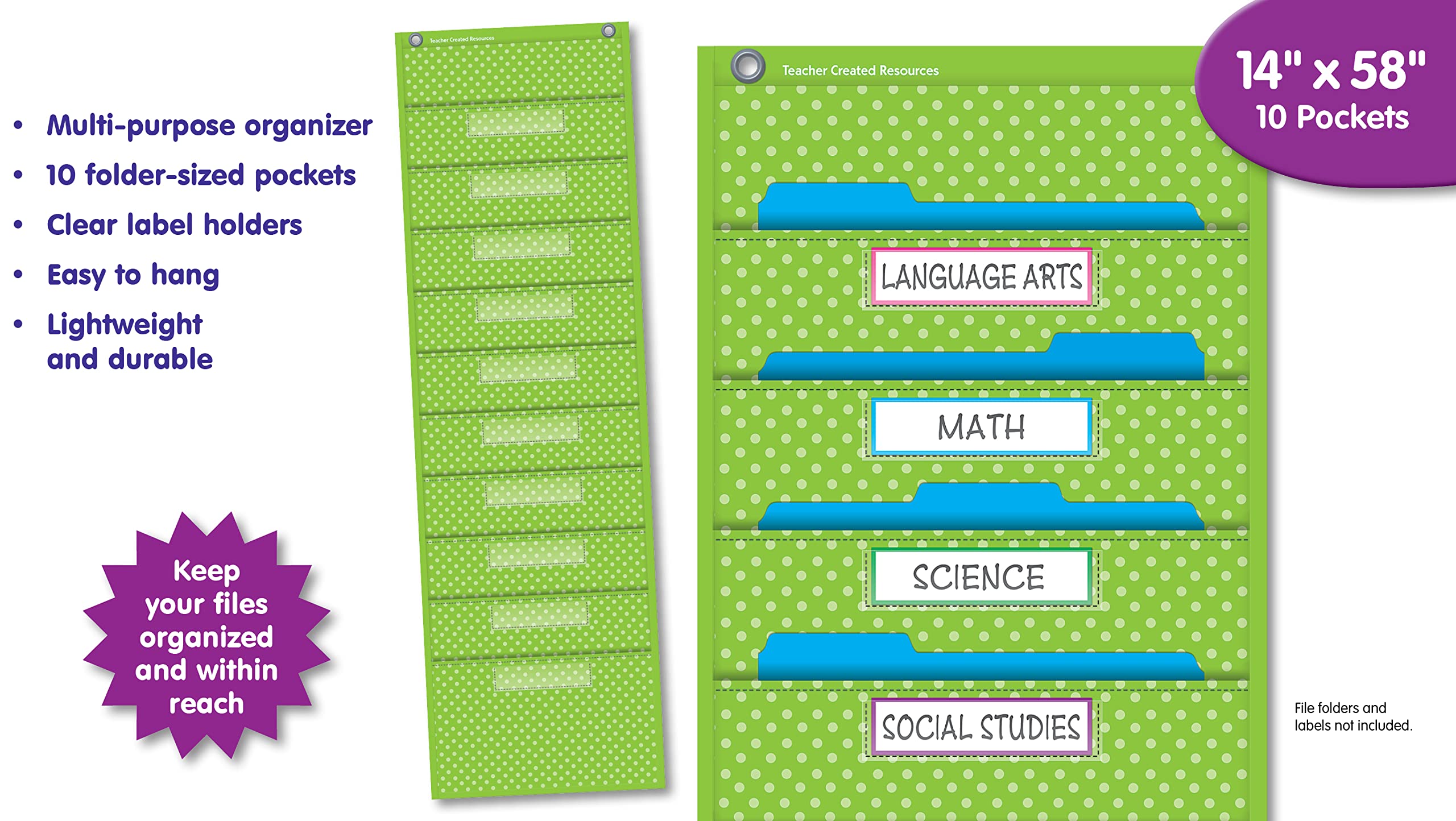 Teacher Created Resources Polka Dot Storage Pocket Chart - Image 5
