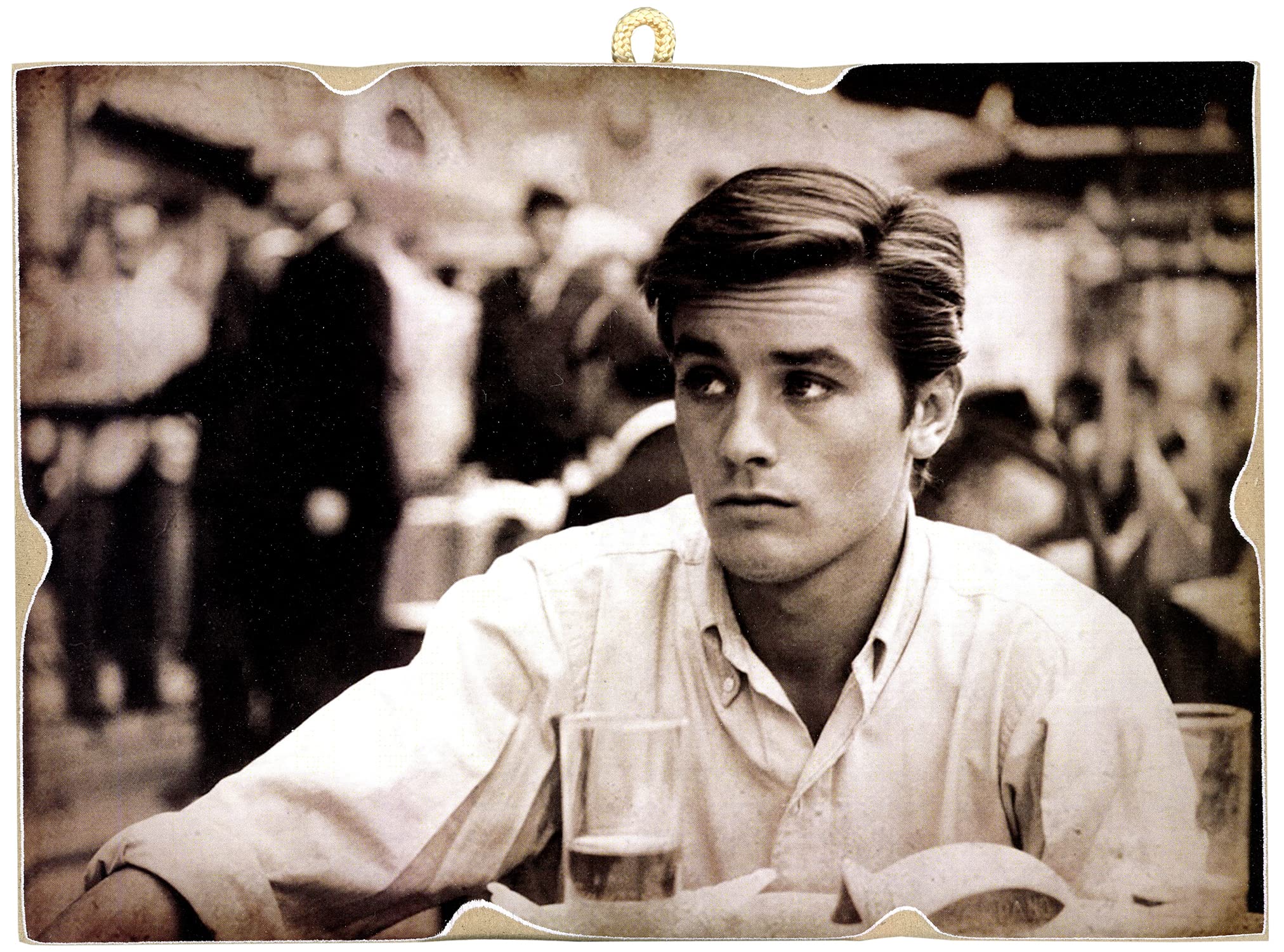 Kustom Art Earthy Tones Famous Actors Series Alain Delon Collection Print On Wood 18X25 Cm.