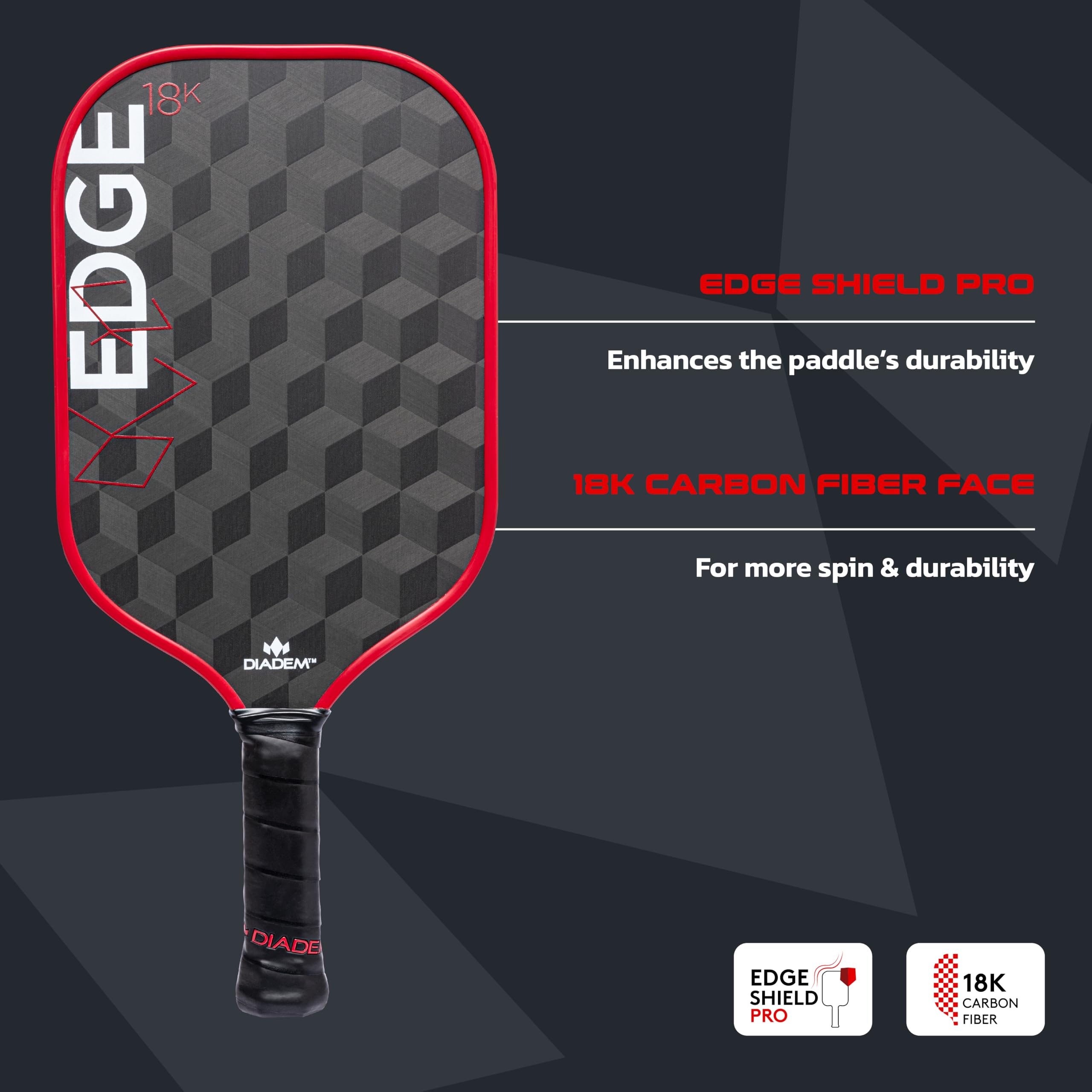ピックルボールパドル Diadem Edge Carbon USAPA承認 Amazon | ピックルボールパドル EDGE 18K POWER PRO TPA002