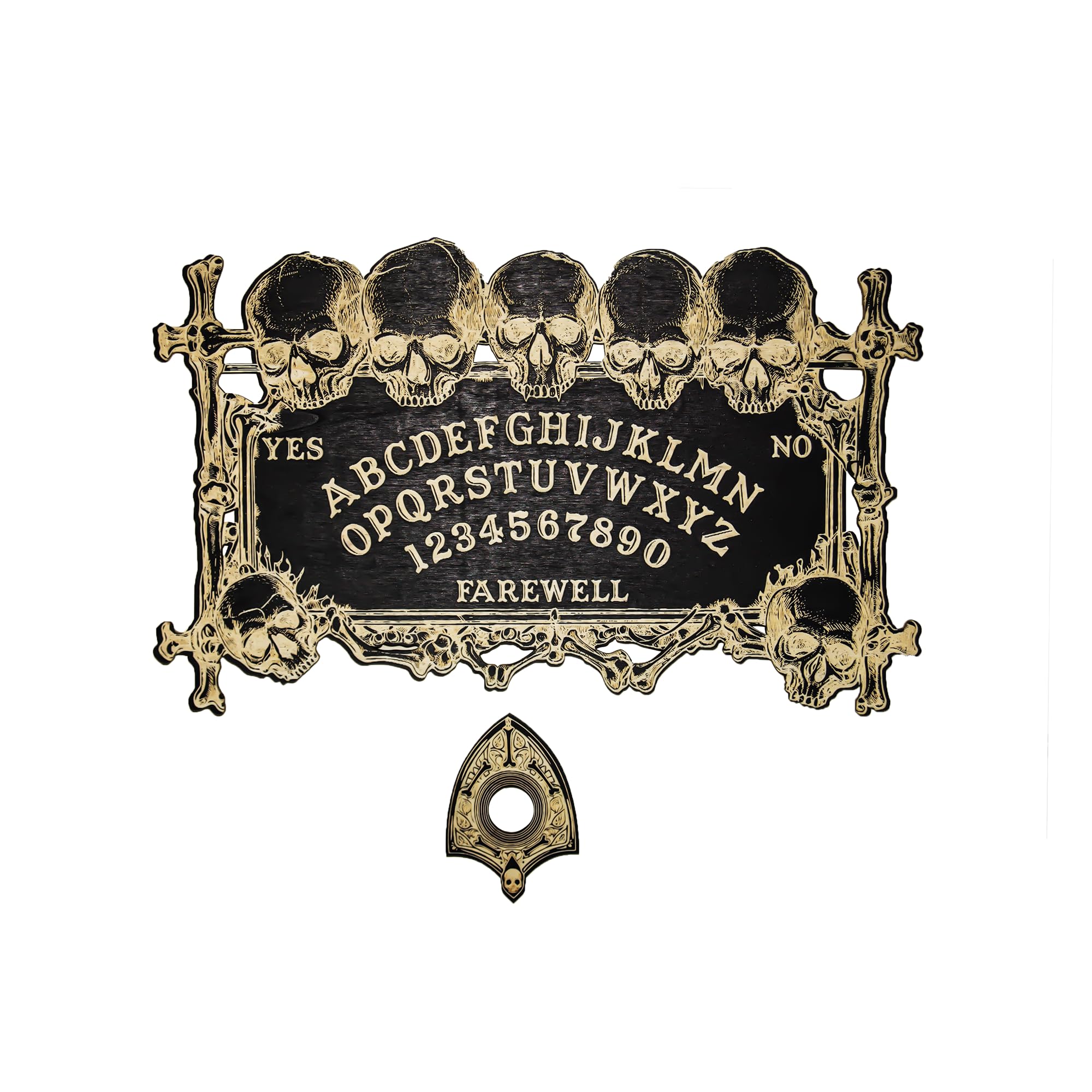 YIVFOX Ouija Board Magic Skull Divination Board for Party and Decoration Wooden Spiritual Dialogue Board for Witchy Supplies