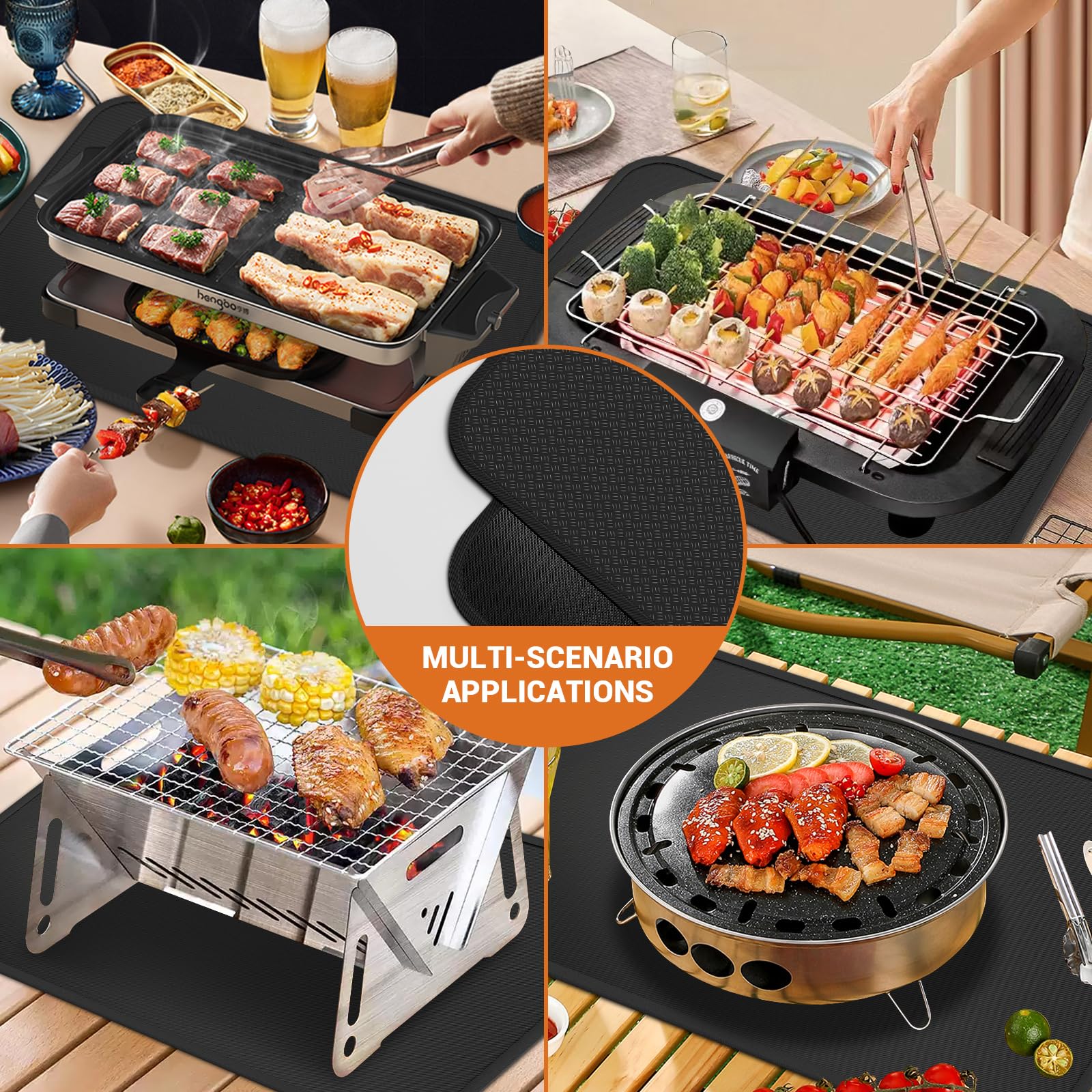 Ewen Tappetino Da Cucina In Silicone 65x45 Cm - Spessore 2 Mm, Resistente Al Calore 230°C, Antiscivolo, Per Friggitrice Ad Aria E Forno