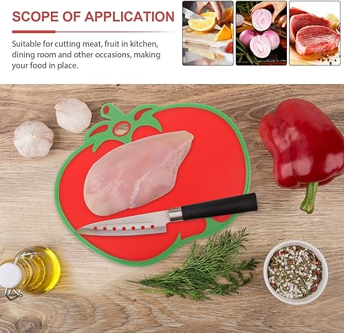 Miniatura 8 de Kichvoe Tabla de cortar en forma de tomate Tabla de cortar alimentos de cocina de plástico Tabla de cortar fruta creativa Estera de cocina para