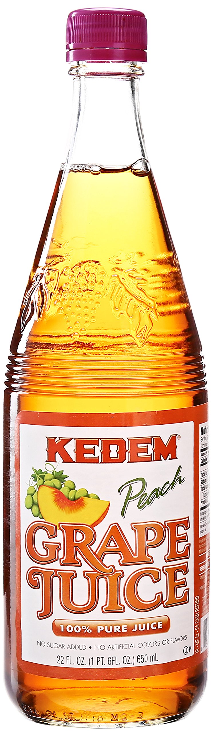 Kedem Peach Grape Juice, 22 oz