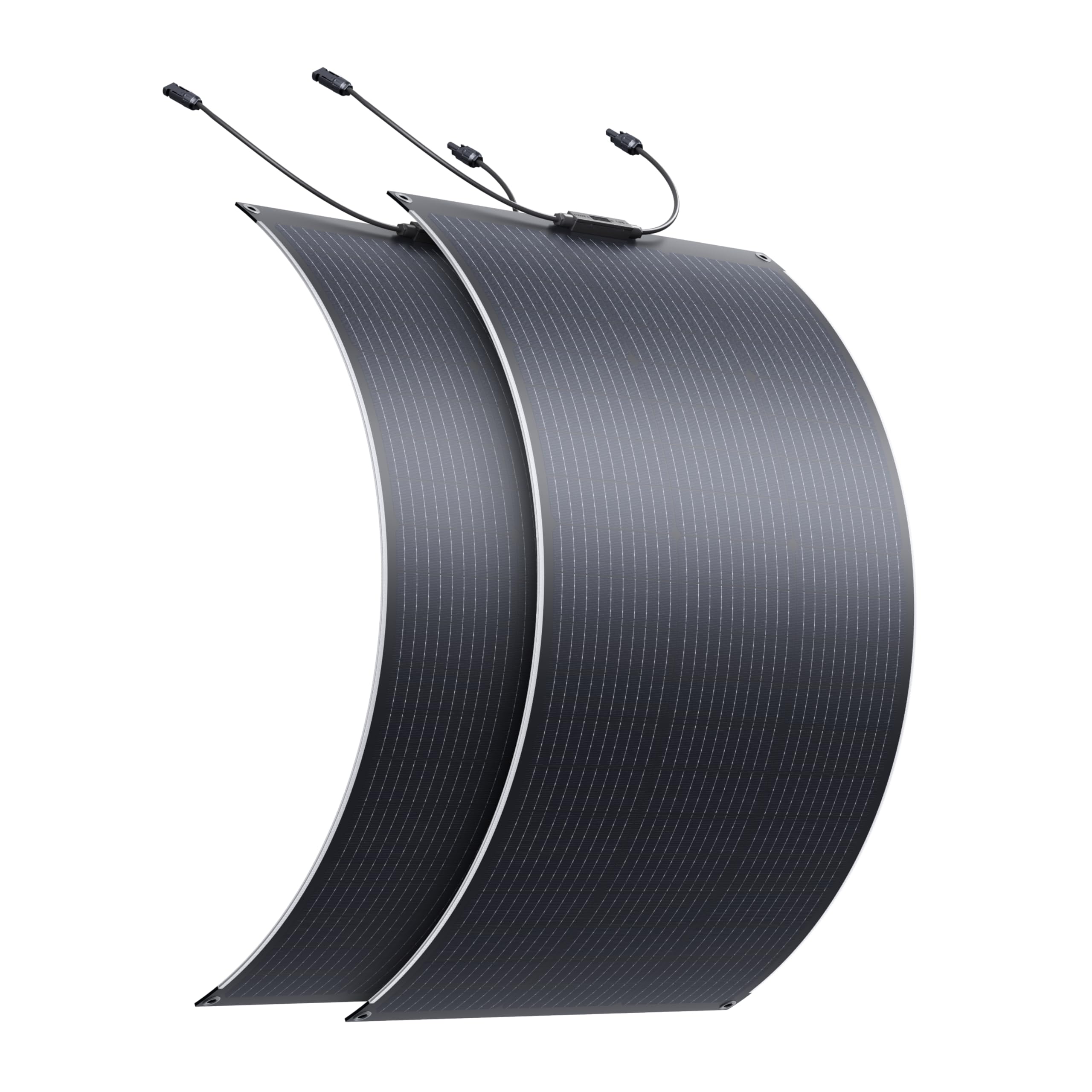 BLUETTI 2 100W Flexible Solar Panels for RVSolar 48V System, 23.4% High Efficiency, 240° Bendable, IP67 Solar Panel for RVs, Camping, Marine, Curved Surfaces