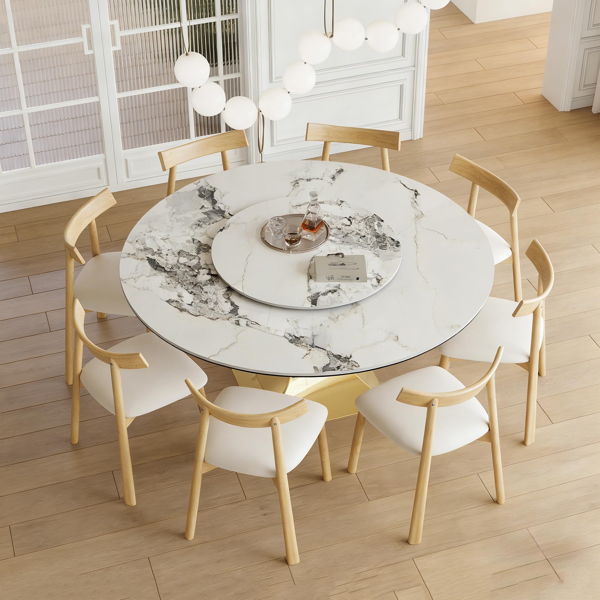 8体セット Amazon.com - Legendstone 9 Piece Round Dining Table Set, Modern 59