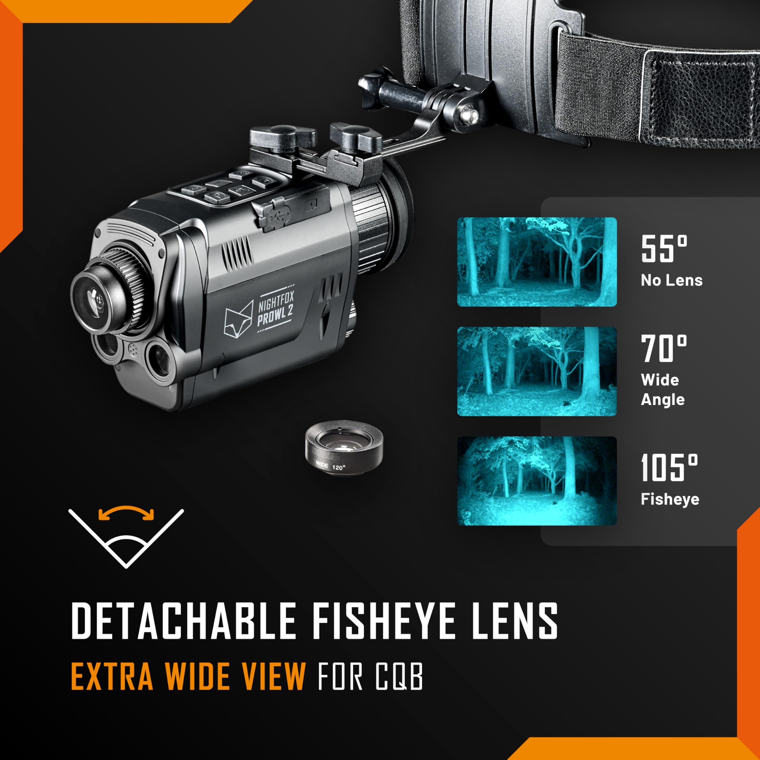 Nightfox Prowl 2 Night Vision Goggles, Infrared Night Vision Monocular, Wide Angle Lenses, Up to 105° FOV, Covert 940nm IR, 32GB SD Card, IP65 Waterproof, Head & Helmet Mounted Digital NVG for Airsoft