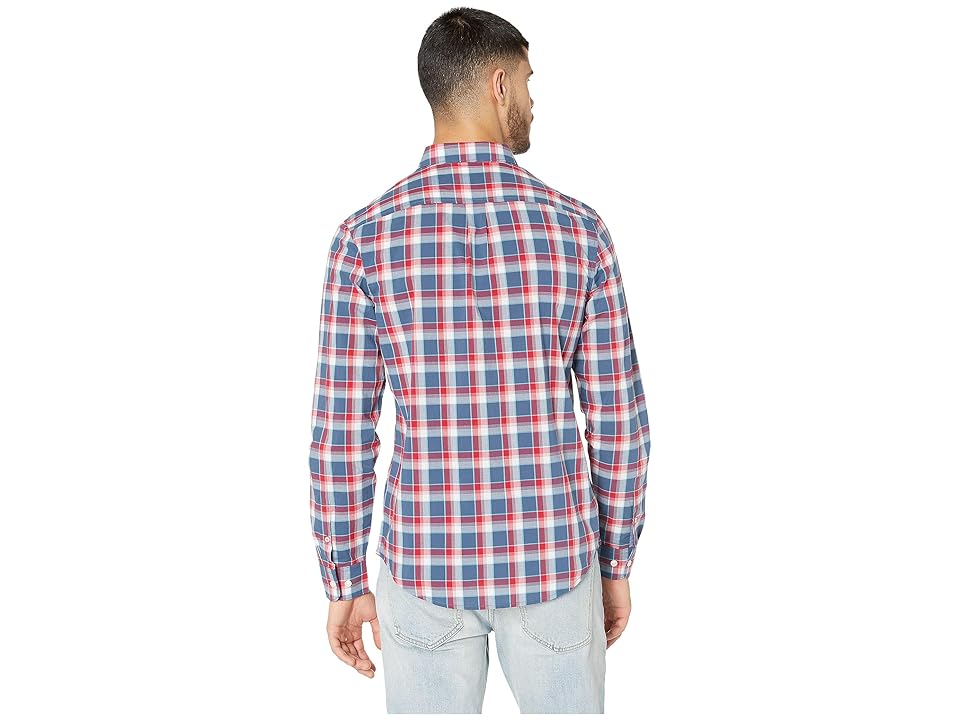 

Original Penguin Long Sleeve P55 Check - Stretch (Dark Denim) Men's Clothing, Navy