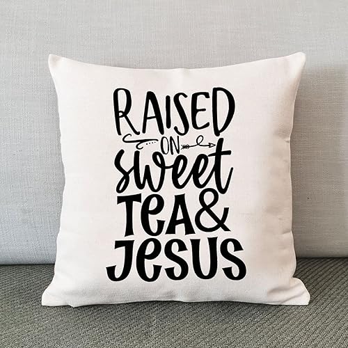 Miniatura 4 de ArogGeld Funda de cojín con citas bíblicas elevadas sobre té dulce y Jesús, fundas de almohada con versículos de la Biblia, almohada cristiana