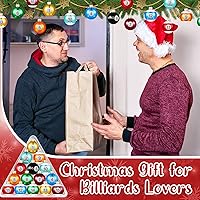 Vista 6 de Soulchen 15 Piezas Adornos de Bolas de Billar Navideñas 1.57" Bolas de Billar de Plástico Pequeñas Decoración de Árbol de Navidad a Granel Colección